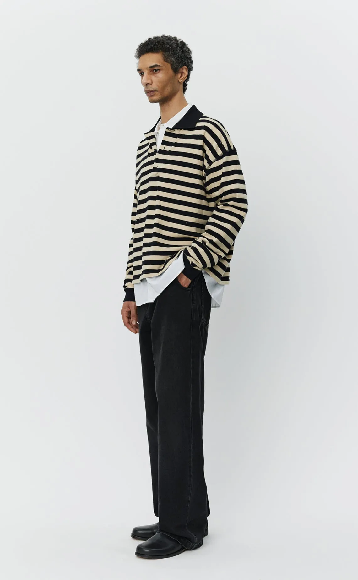 Fractured Polo - Wide Black Stripe sold by mfpen product image thumbnail 2