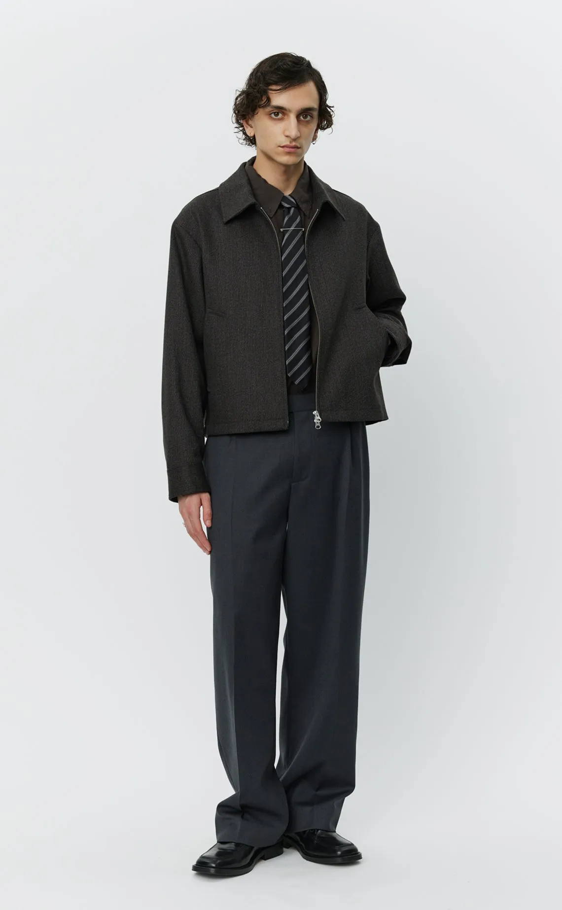 Mail Jacket - Brown Melange Stripe sold by mfpen product image thumbnail 2