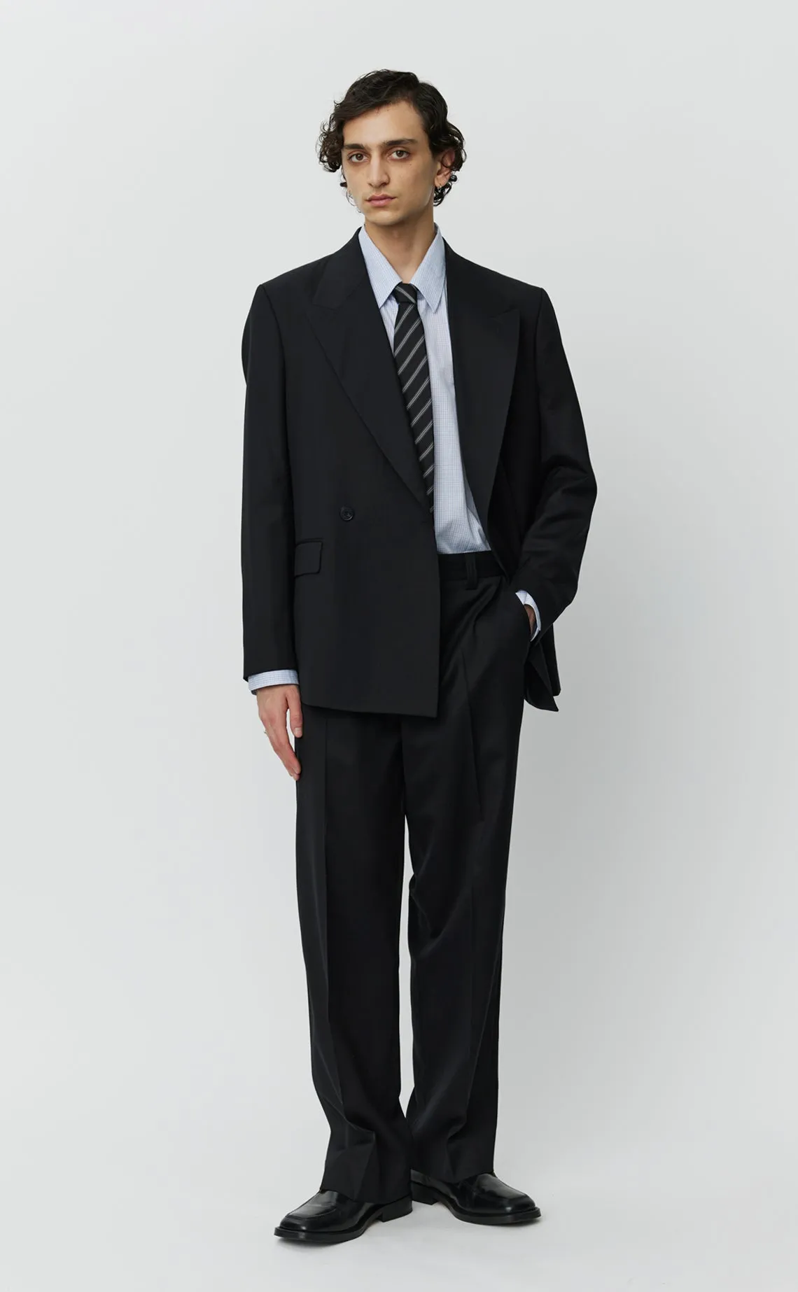 Double Breasted Blazer - Black Wool sold by mfpen Mens product image thumbnail 5