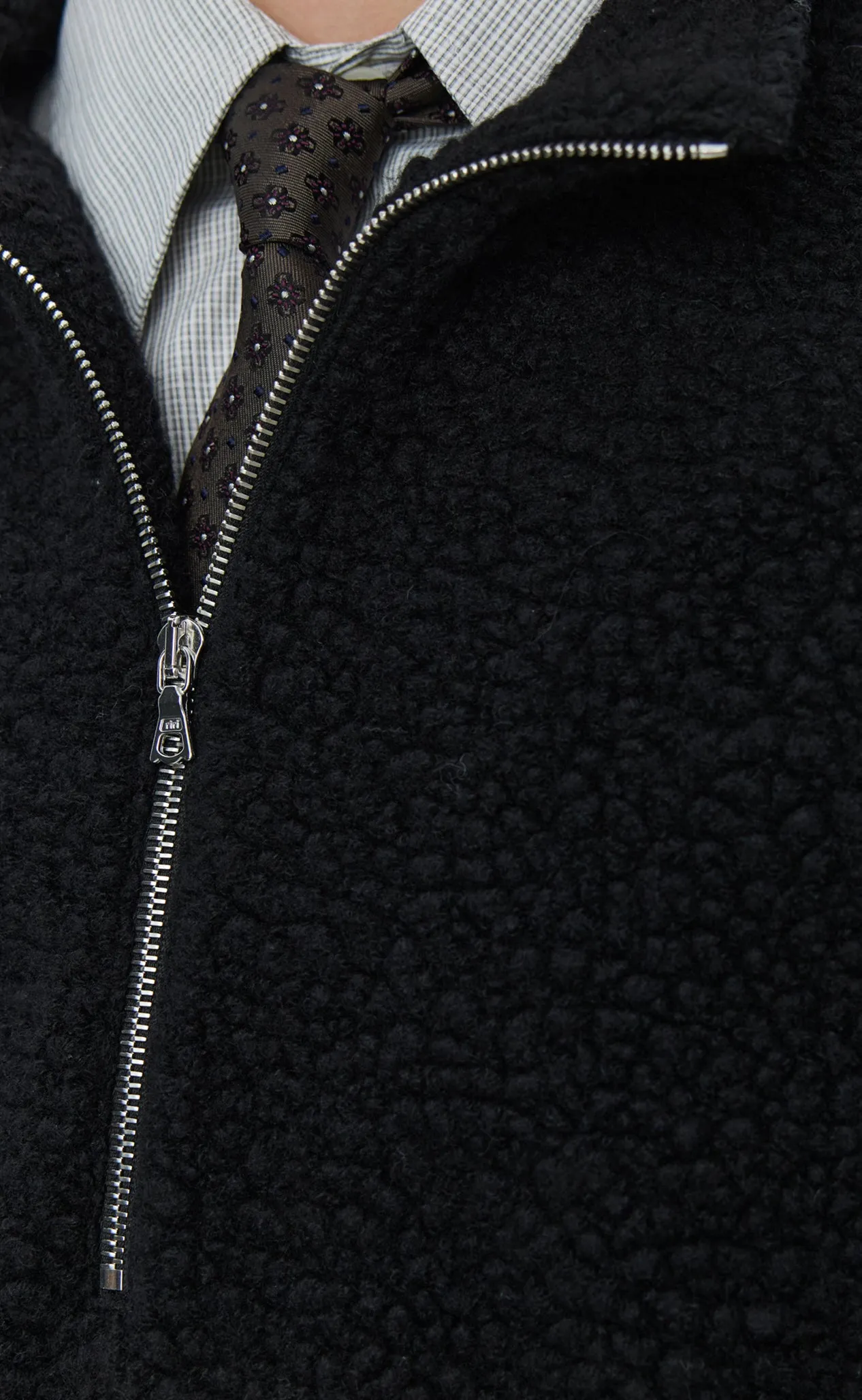 Common Half Zip Sweater - Black Fuzzy Fleece sold by mfpen Mens product image thumbnail 5