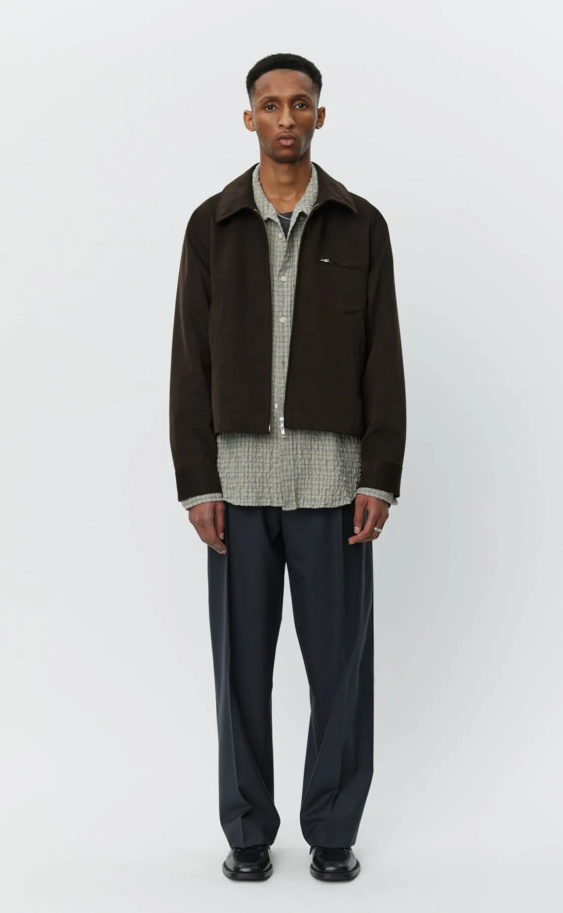 Postal Jacket - Brown Brushed Cotton Twill sold by mfpen Mens