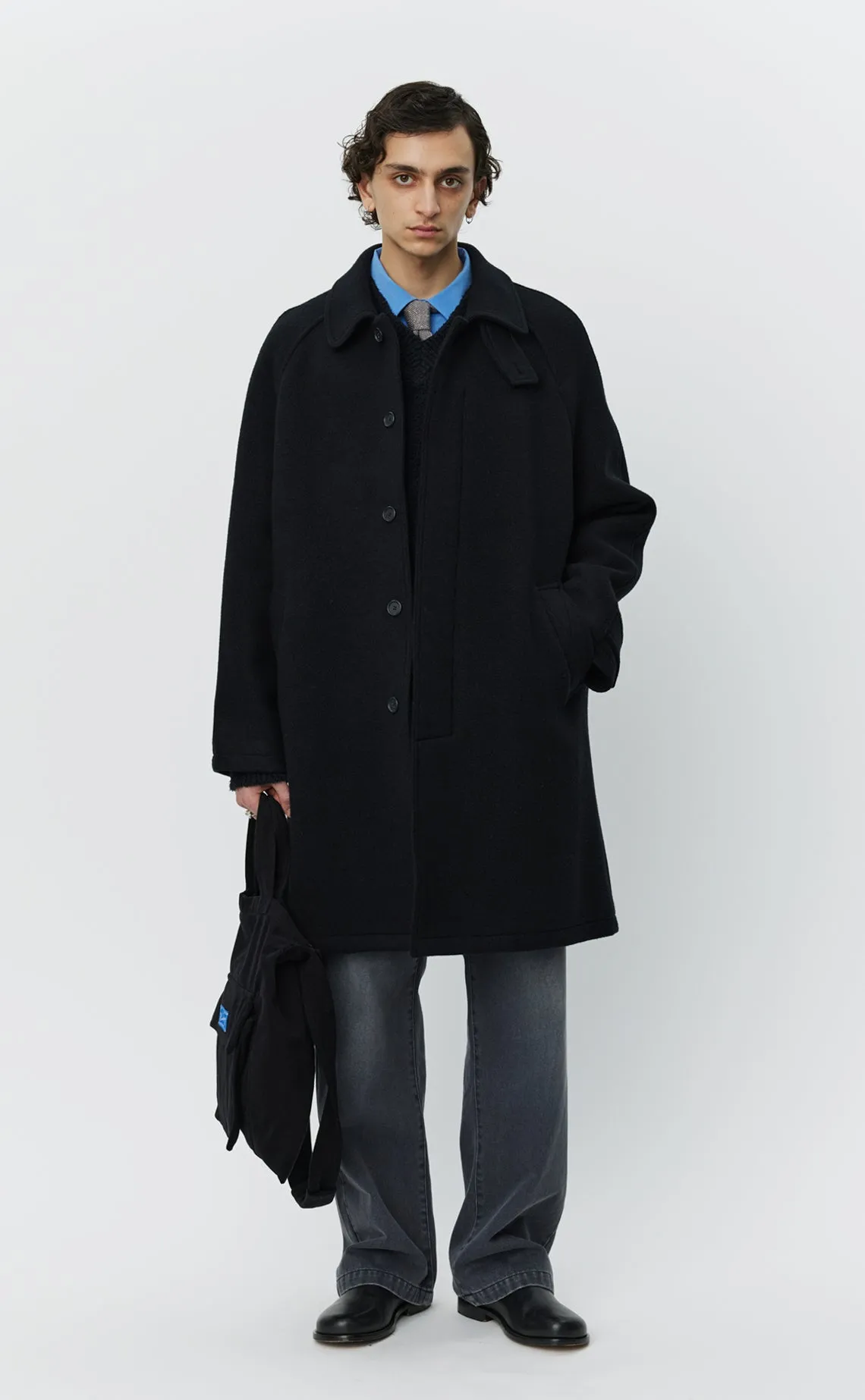 Accession Coat - Black Recycled Wool sold by mfpen product image thumbnail 2