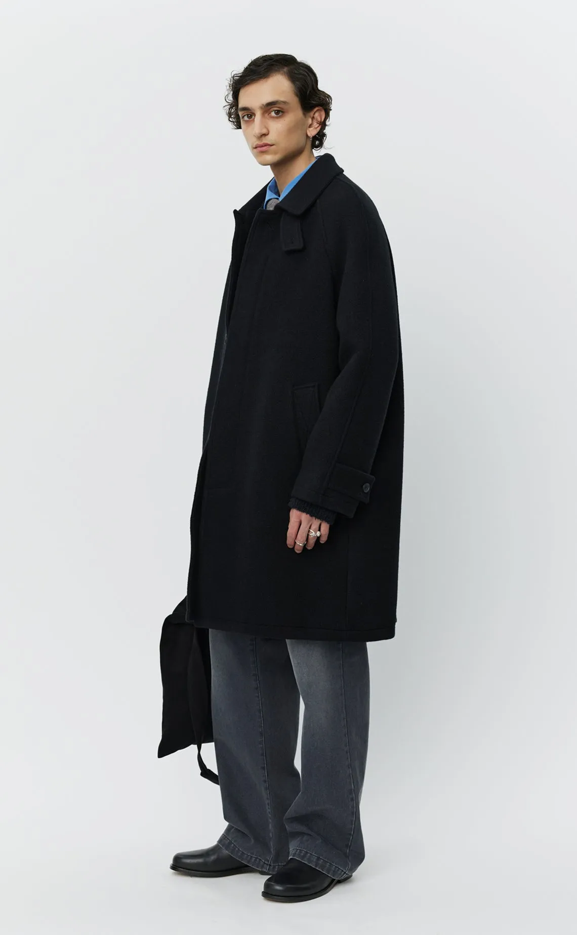 Accession Coat - Black Recycled Wool sold by mfpen product image thumbnail 3