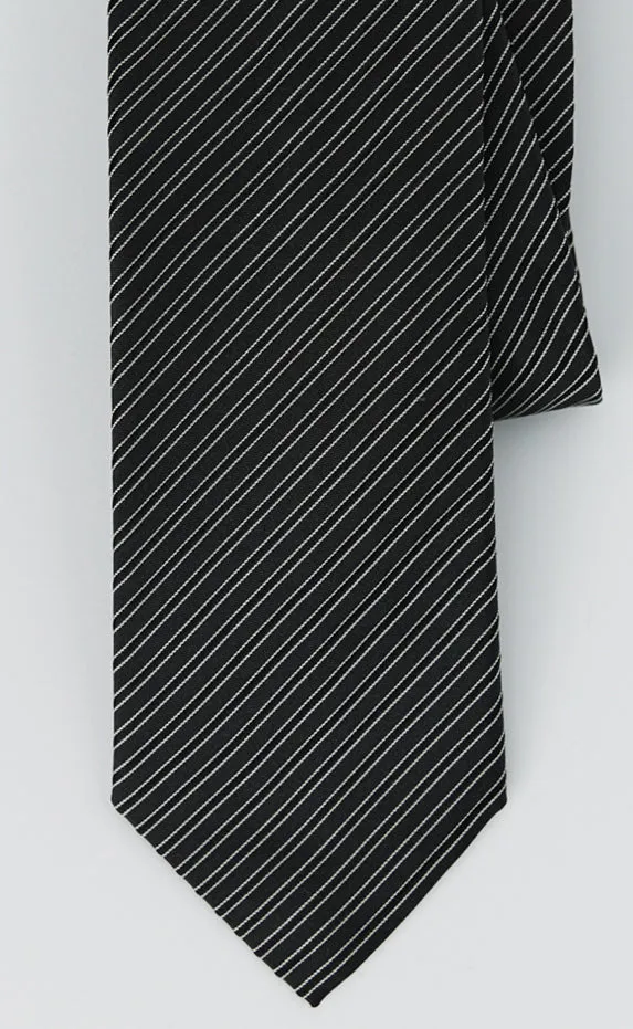 Banquet Tie - Black Fine Stripe sold by mfpen product image thumbnail 3