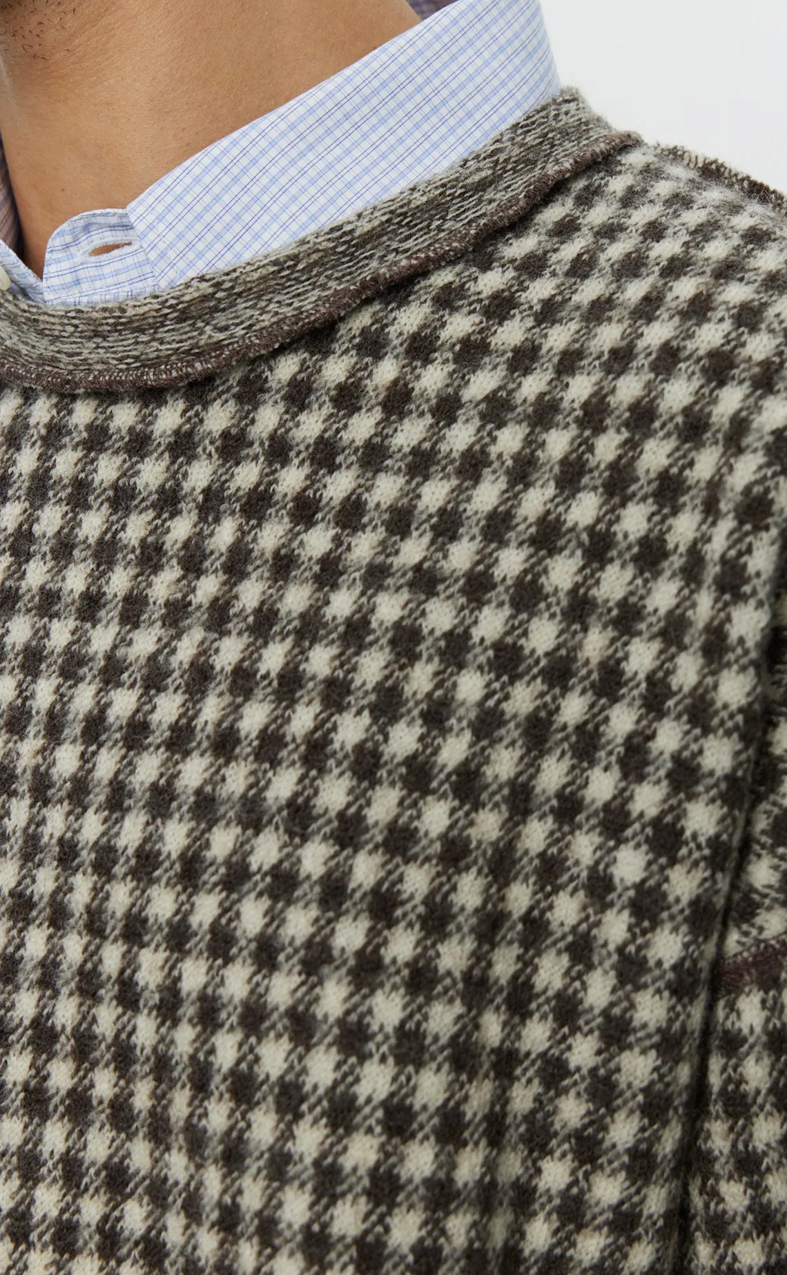 Fuzzy Pullover - Brown Houndstooth Check sold by mfpen Mens product image thumbnail 5