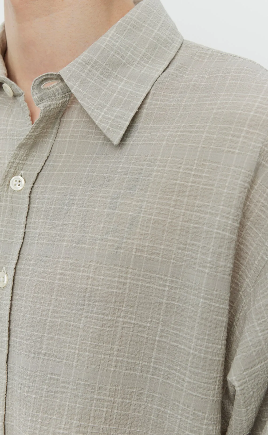 Vacation Shirt - Chalk Seersucker Check sold by mfpen Mens product image thumbnail 4