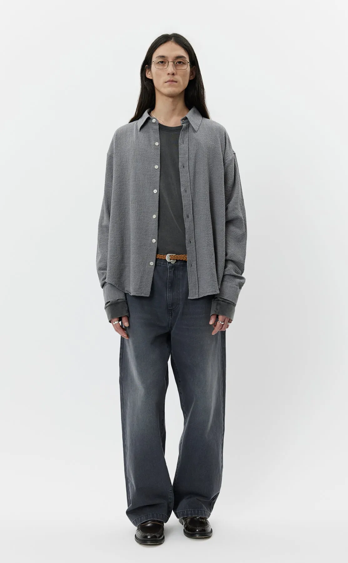 Vacation Shirt - Pavement Grey Seersucker sold by mfpen Mens