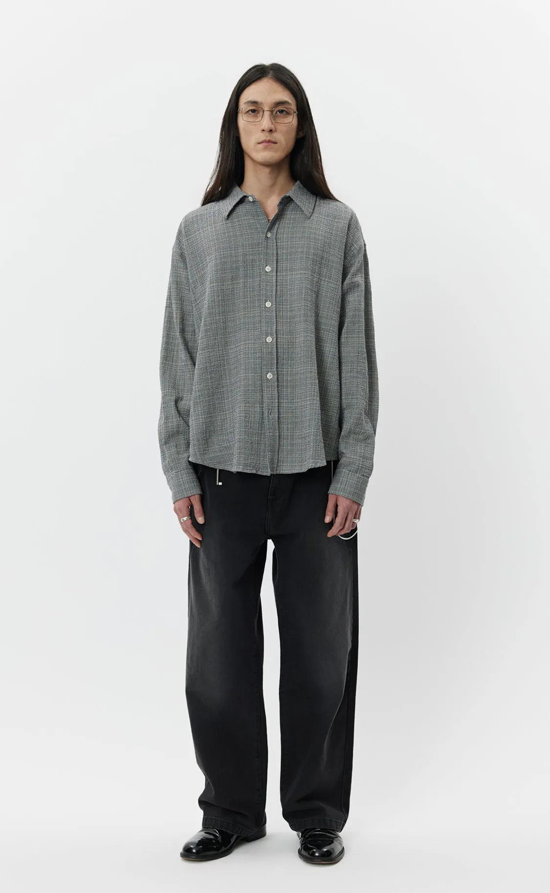 Vacation Shirt - Mini Houndstooth Seersucker sold by mfpen Mens