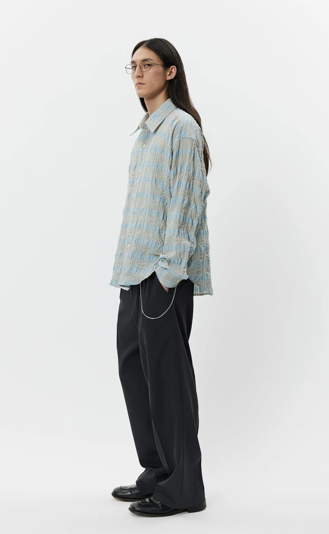 Exact Shirt - Pale Blue Structured Check sold by mfpen product image thumbnail 4