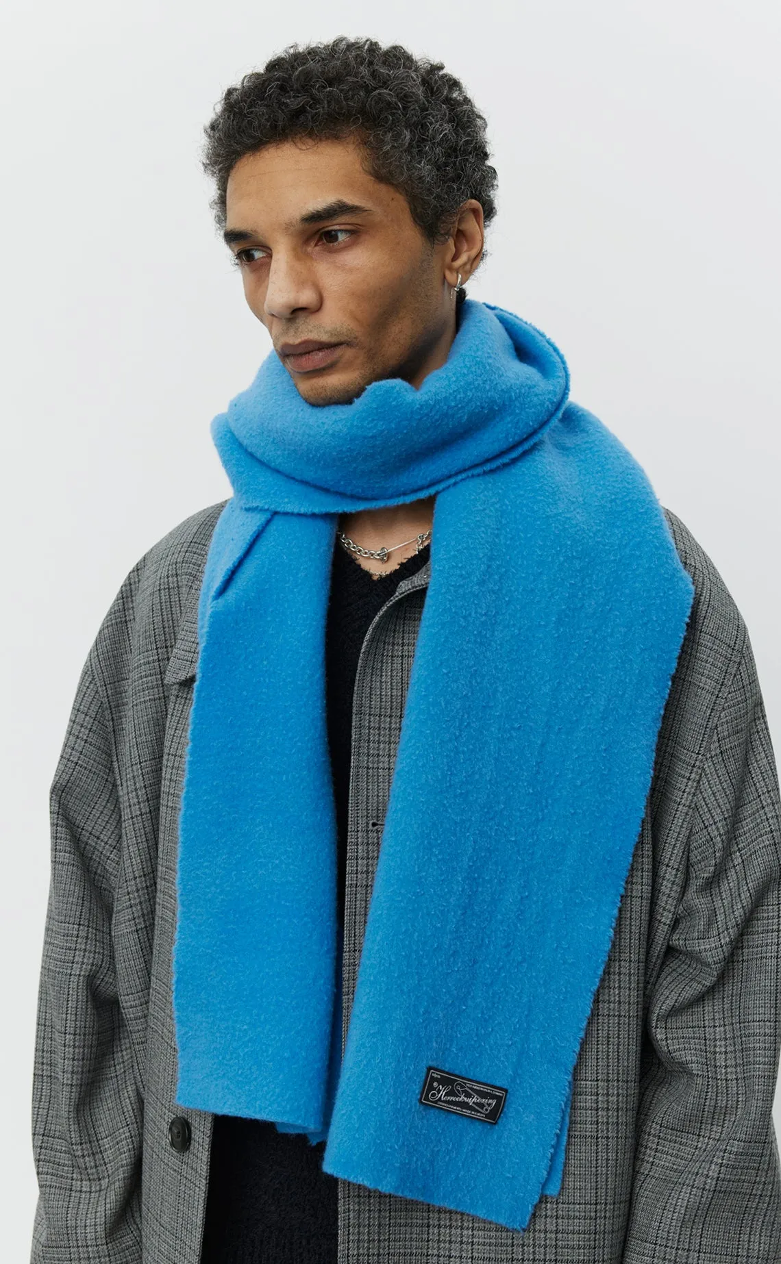 Wool Scarf - Bright Blue Fuzz sold by mfpen product image thumbnail 2
