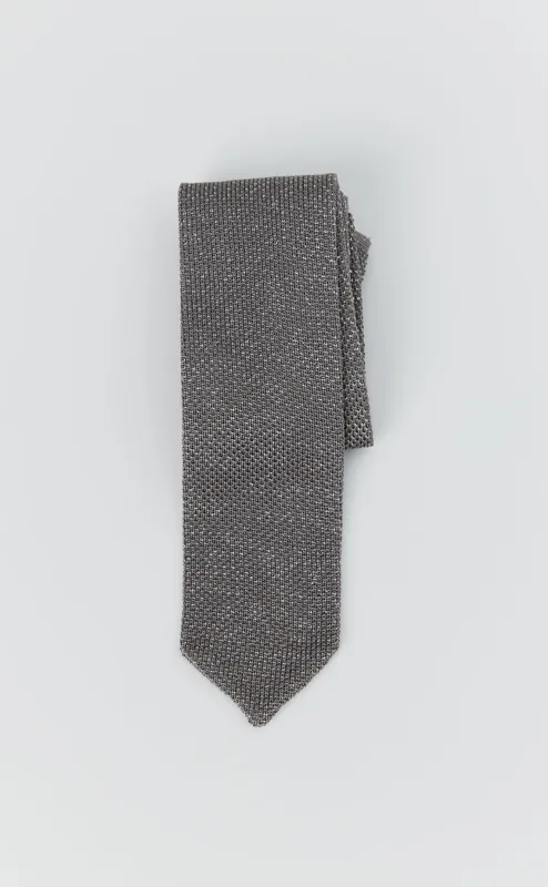 Formal Tie - Knitted Silver Sparkle sold by mfpen Mens