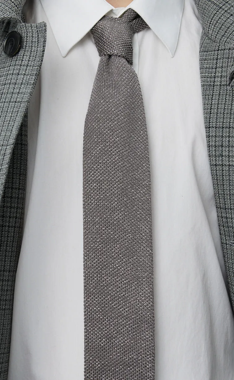 Formal Tie - Knitted Silver Sparkle sold by mfpen product image thumbnail 3