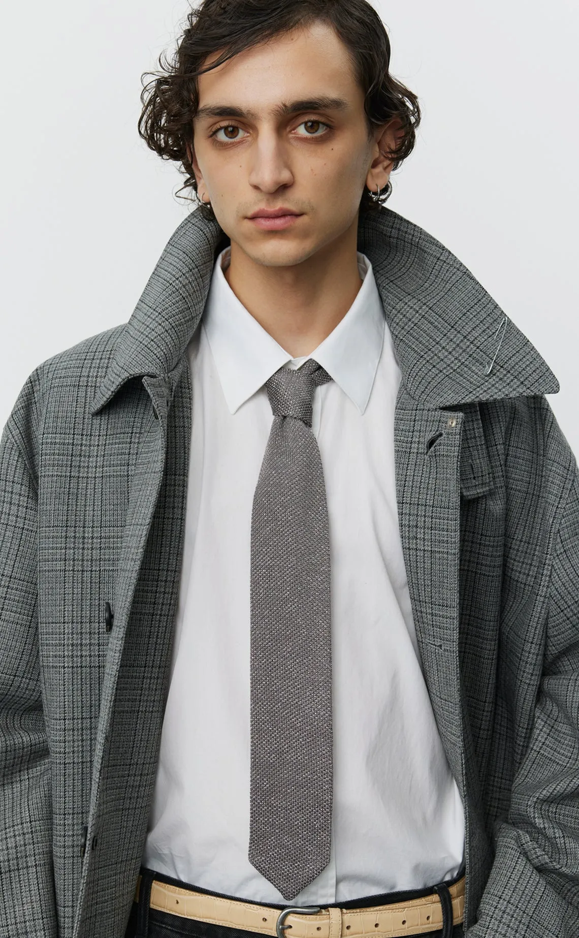 Formal Tie - Knitted Silver Sparkle sold by mfpen product image thumbnail 2