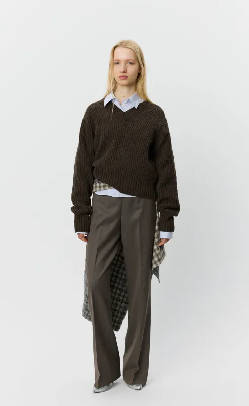 Plaza V-Neck - Dark Brown sold by mfpen Mens