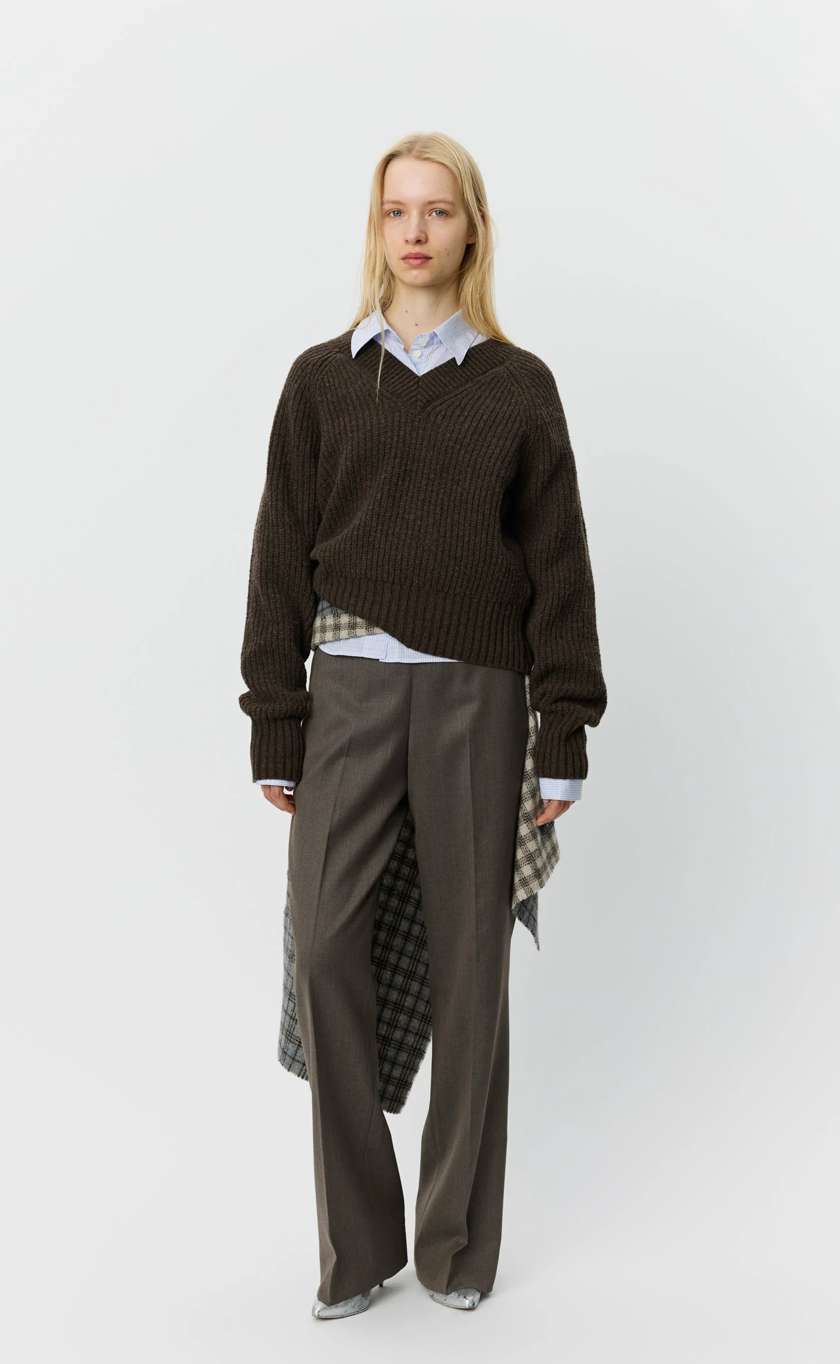 Plaza V-Neck - Dark Brown sold by mfpen