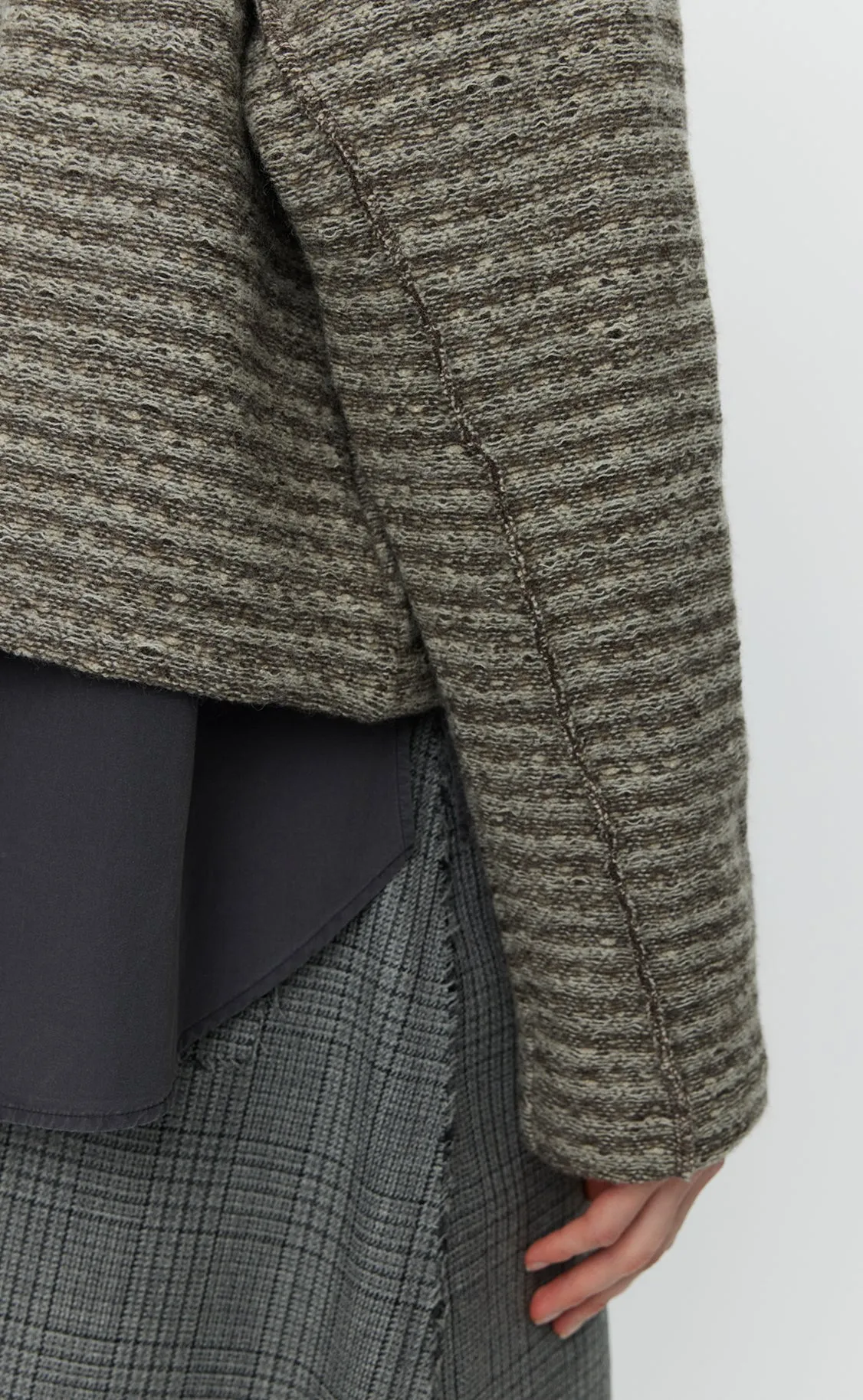 Cropped Leisure Zip Up - Shredded Brown Stripe sold by mfpen Mens product image thumbnail 5