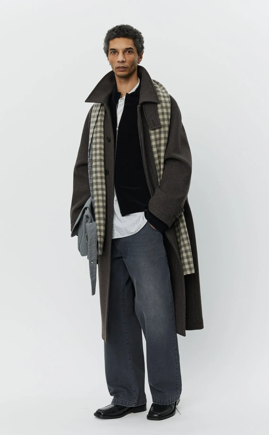 Installation Coat - Brown Herringbone Recycled Wool sold by mfpen Mens product image thumbnail 2