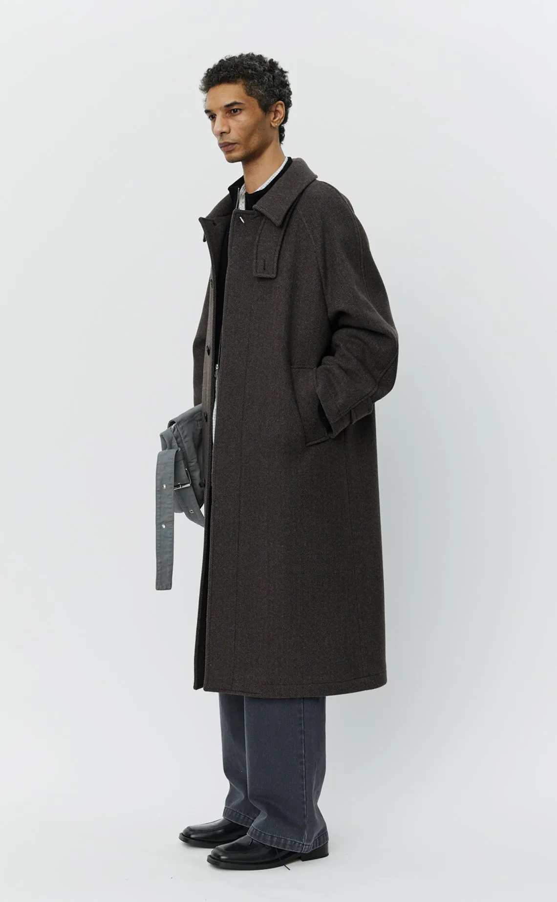 Installation Coat - Brown Herringbone Recycled Wool sold by mfpen Mens product image thumbnail 3
