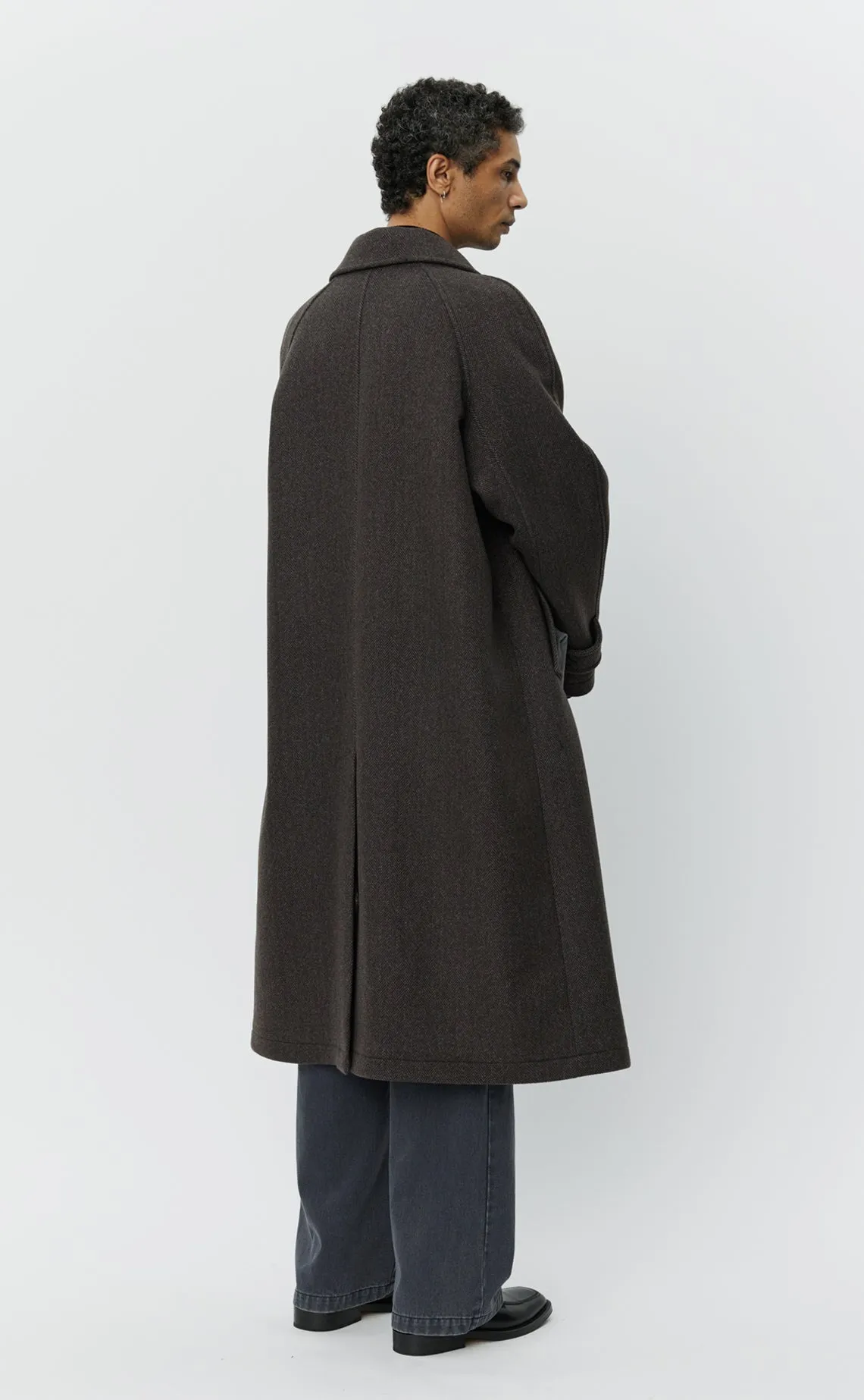 Installation Coat - Brown Herringbone Recycled Wool sold by mfpen Mens product image thumbnail 4