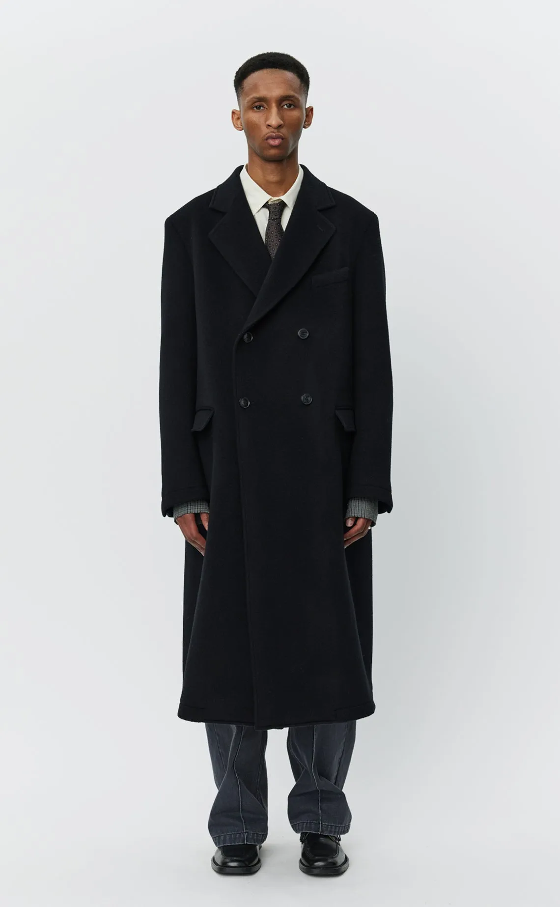 Conference Coat - Black Recycled Wool sold by mfpen