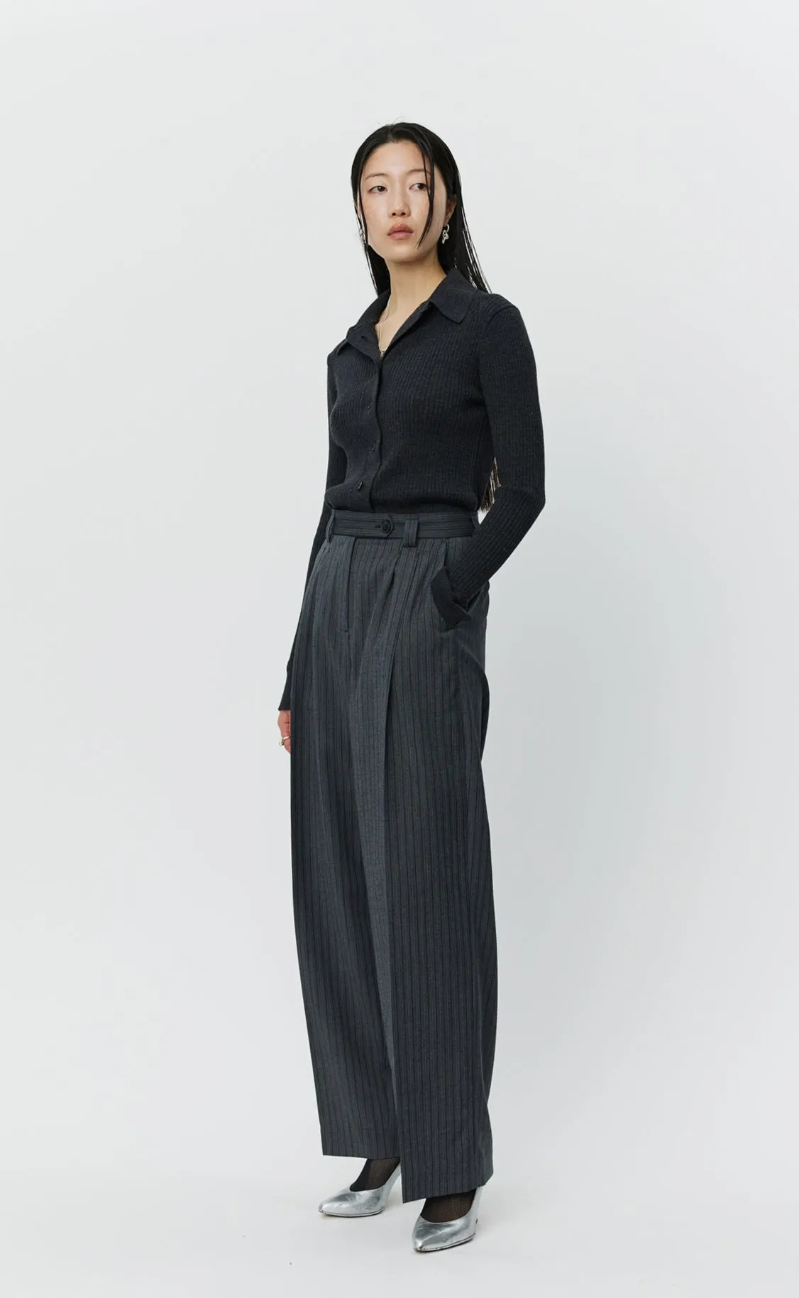 Favorite Trousers - Classic Grey Double Stripe sold by mfpen product image thumbnail 2