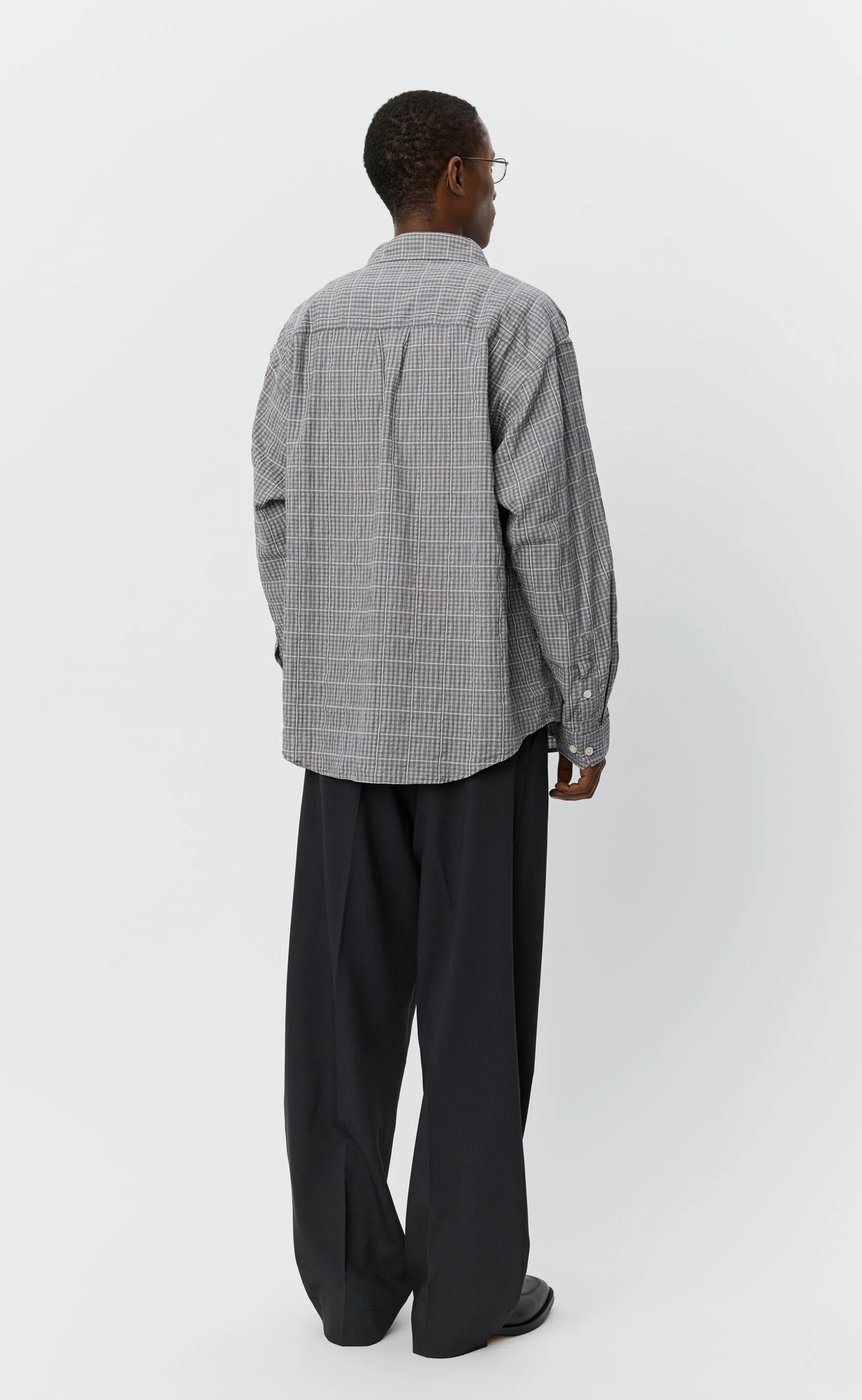 Executive Shirt - Grey Textured Check sold by mfpen product image thumbnail 4