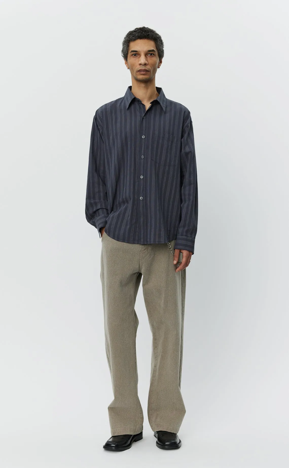 Executive Shirt - Dark Grey Double Stripe sold by mfpen product image thumbnail 2