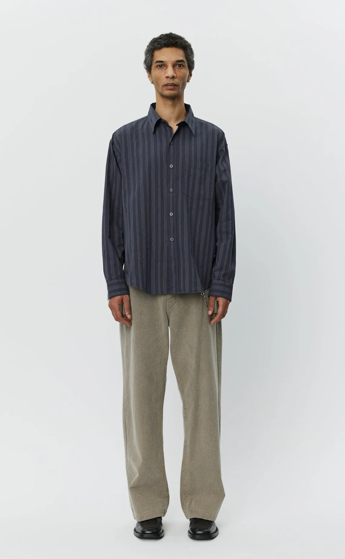 Executive Shirt - Dark Grey Double Stripe sold by mfpen