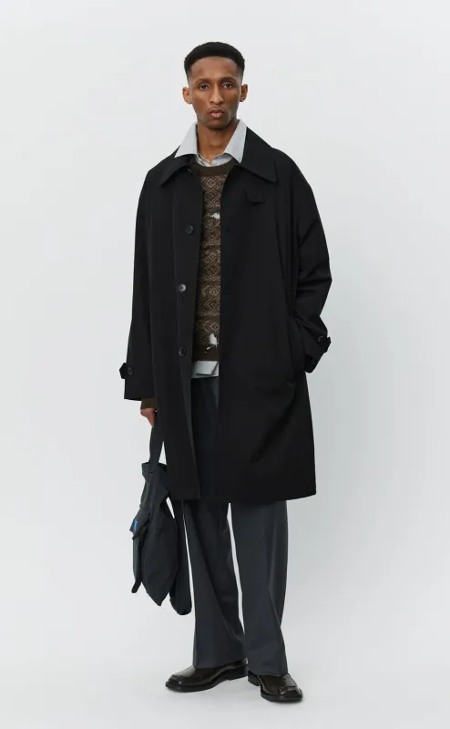 Client Coat - Black Gabardine sold by mfpen Mens