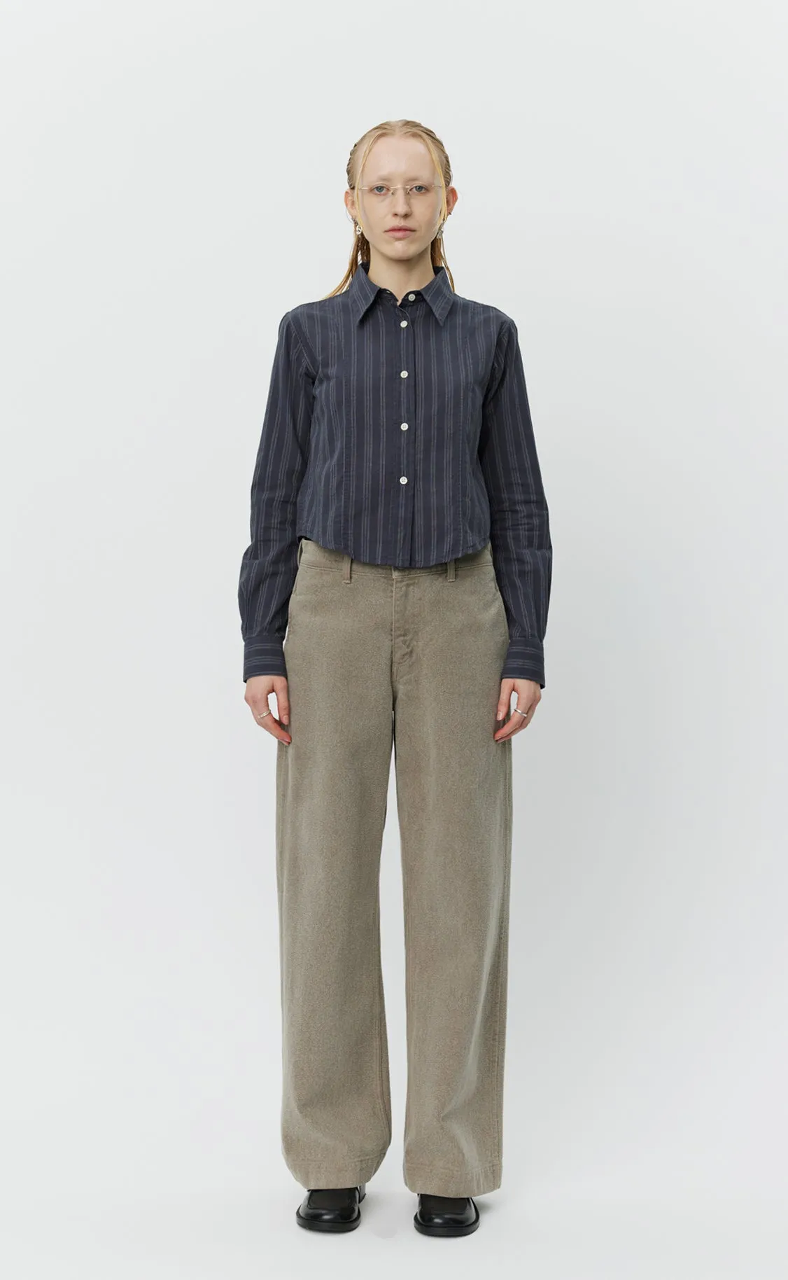 Readers Shirt - Dark Grey Double Stripe sold by mfpen Mens