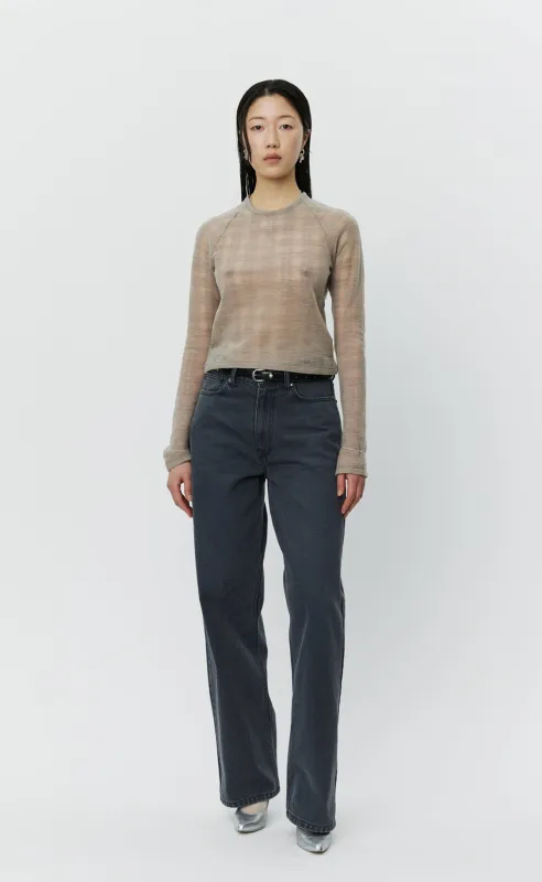 Raglan LS Tee - Beige Gauze Check sold by mfpen Mens