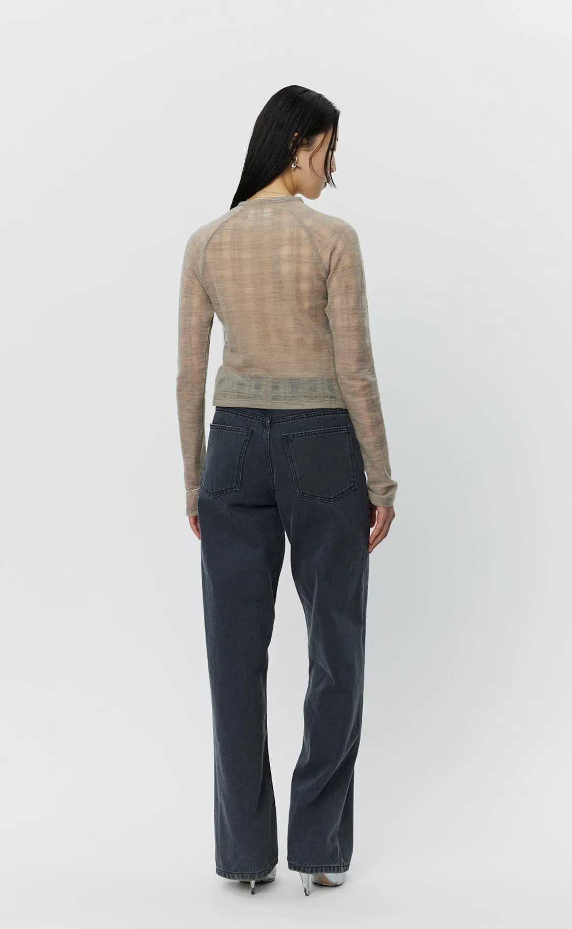 Raglan LS Tee - Beige Gauze Check sold by mfpen Mens product image thumbnail 3