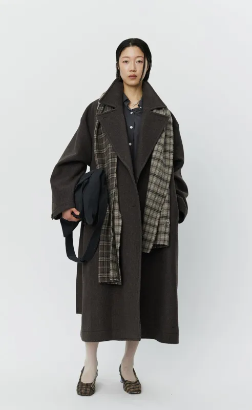 Auditor Coat - Brown Herringbone Recycled Wool sold by mfpen Mens