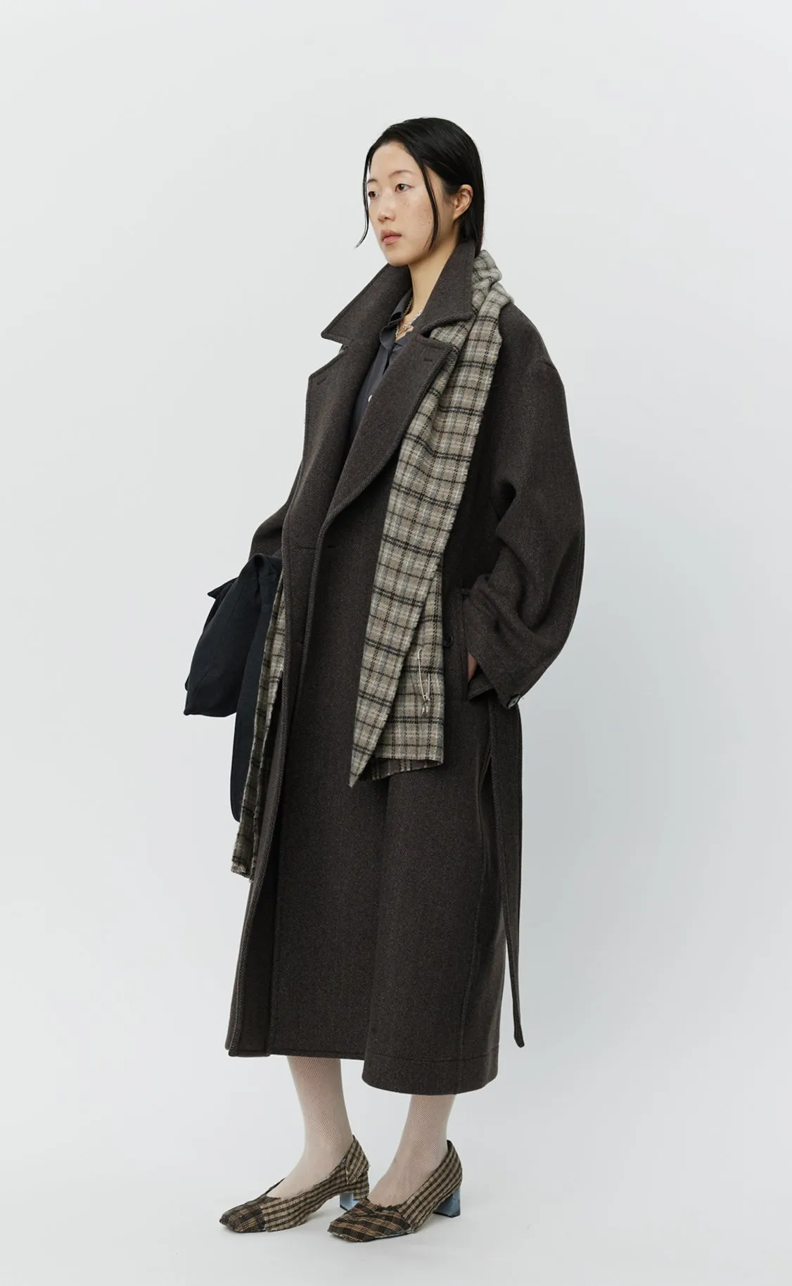 Auditor Coat - Brown Herringbone Recycled Wool sold by mfpen Mens product image thumbnail 2