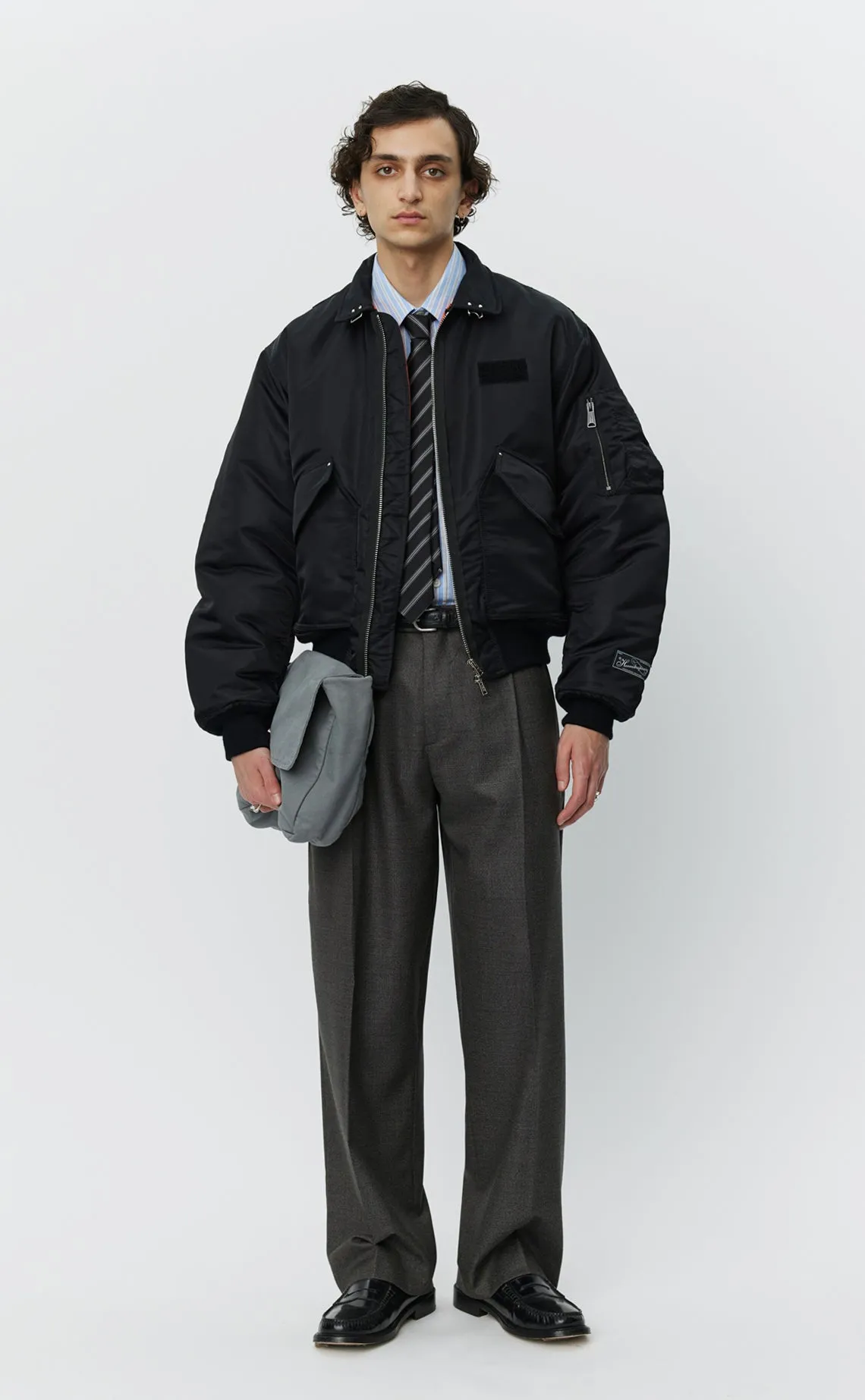 Schott CWU Bomber - Black Recycled Nylon (pre-order) sold by mfpen