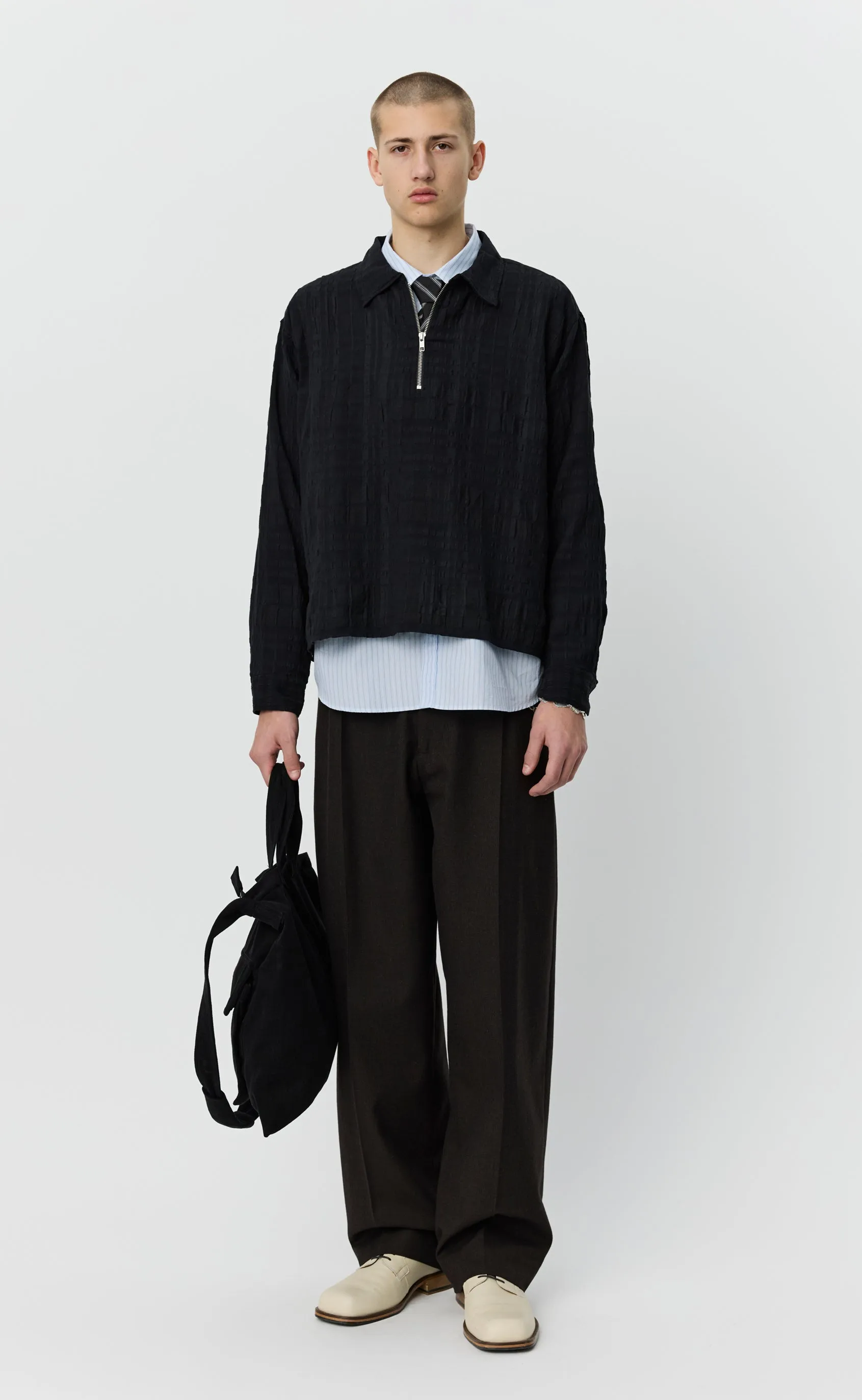 Quarter Zip Shirt - Black Structure sold by mfpen