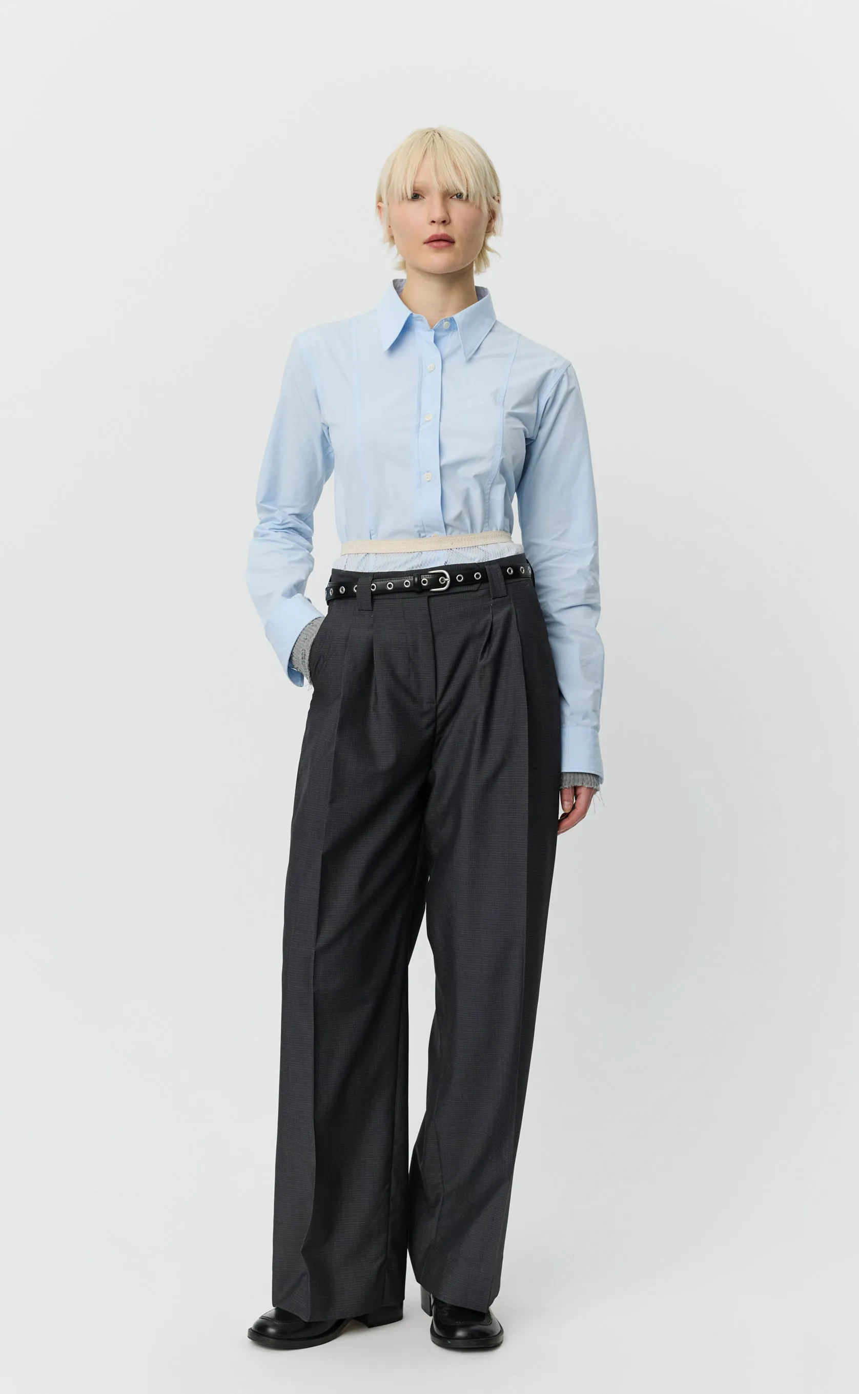 Favorite Trousers - Grey Micro Check sold by mfpen product image thumbnail 2