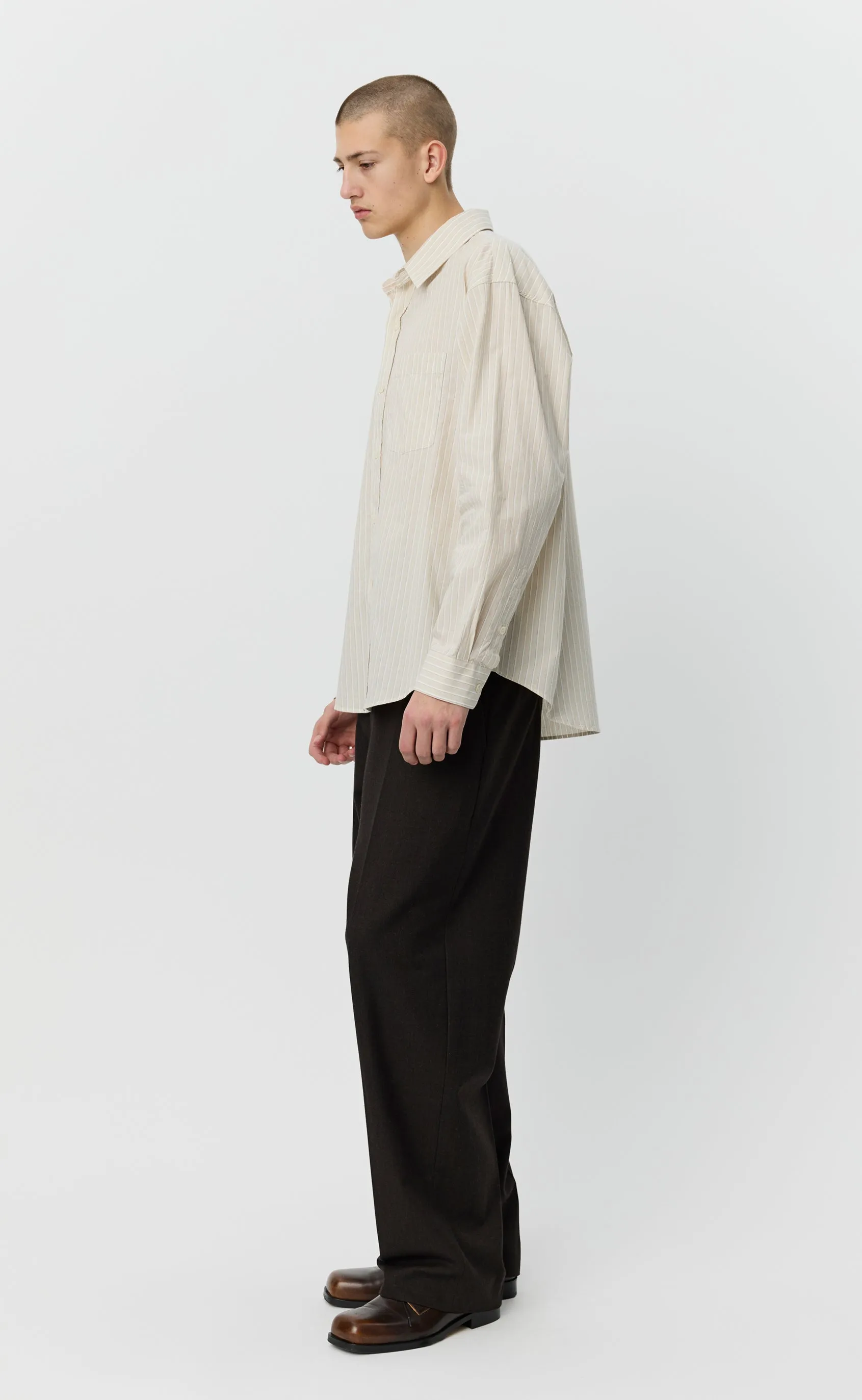 Executive Shirt - Light Brown Archive Stripe sold by mfpen product image thumbnail 4