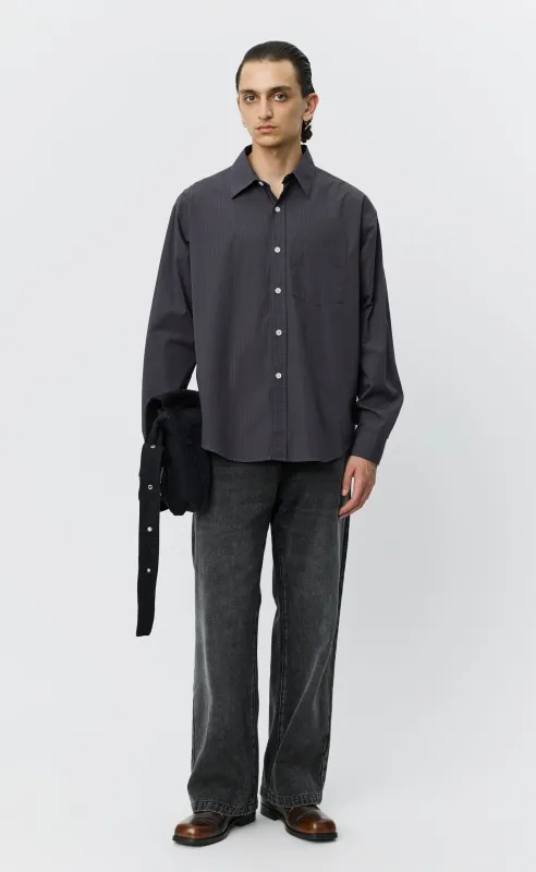 Executive Shirt - Mushroom Micro Check Poplin sold by mfpen