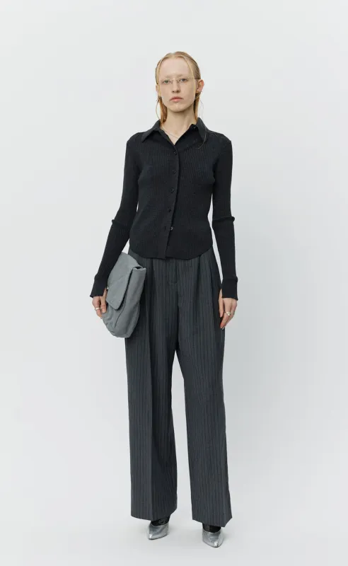 Knitted Rib Shirt - Washed Graphite made by mfpen