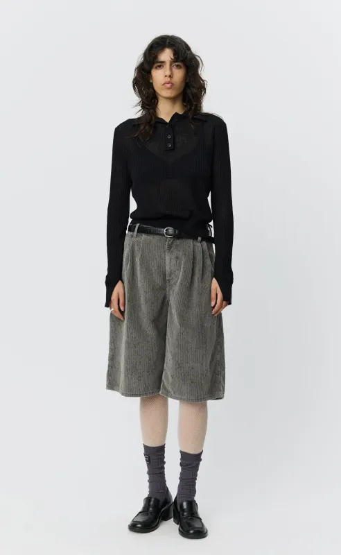 Partial Placket Polo - Black Rib made by mfpen