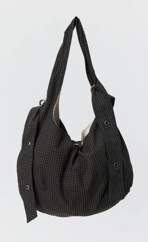 Eyelet Shoulder Bag - Dark Linen Check sold by mfpen