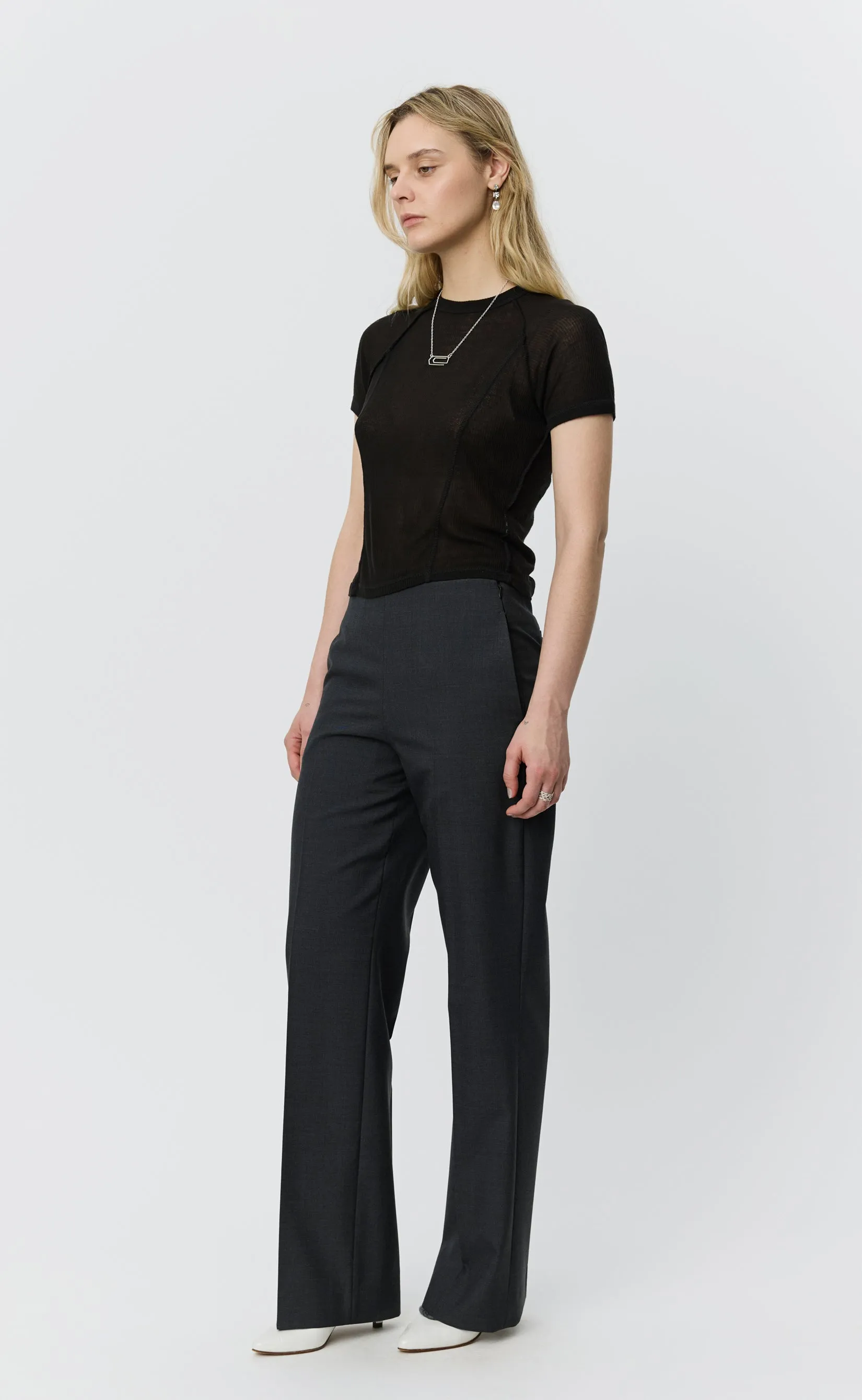 Taper Trousers - Dark Grey Tropical Wool sold by mfpen product image thumbnail 2