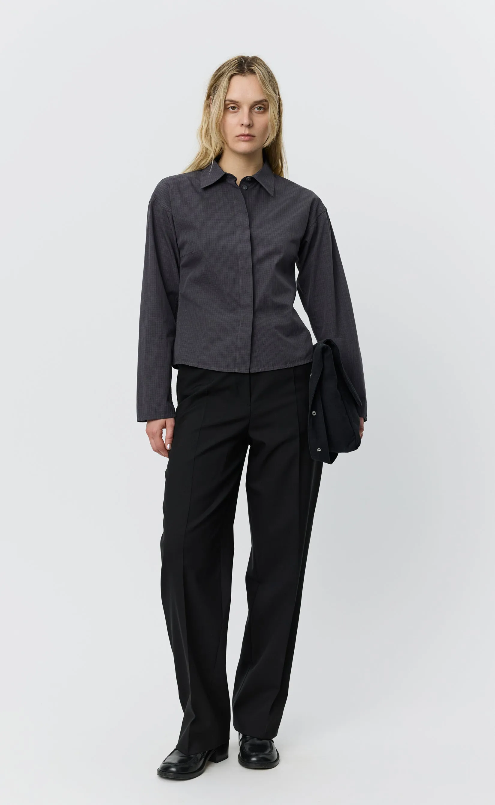 Software Shirt - Mushroom Micro Check Poplin sold by mfpen