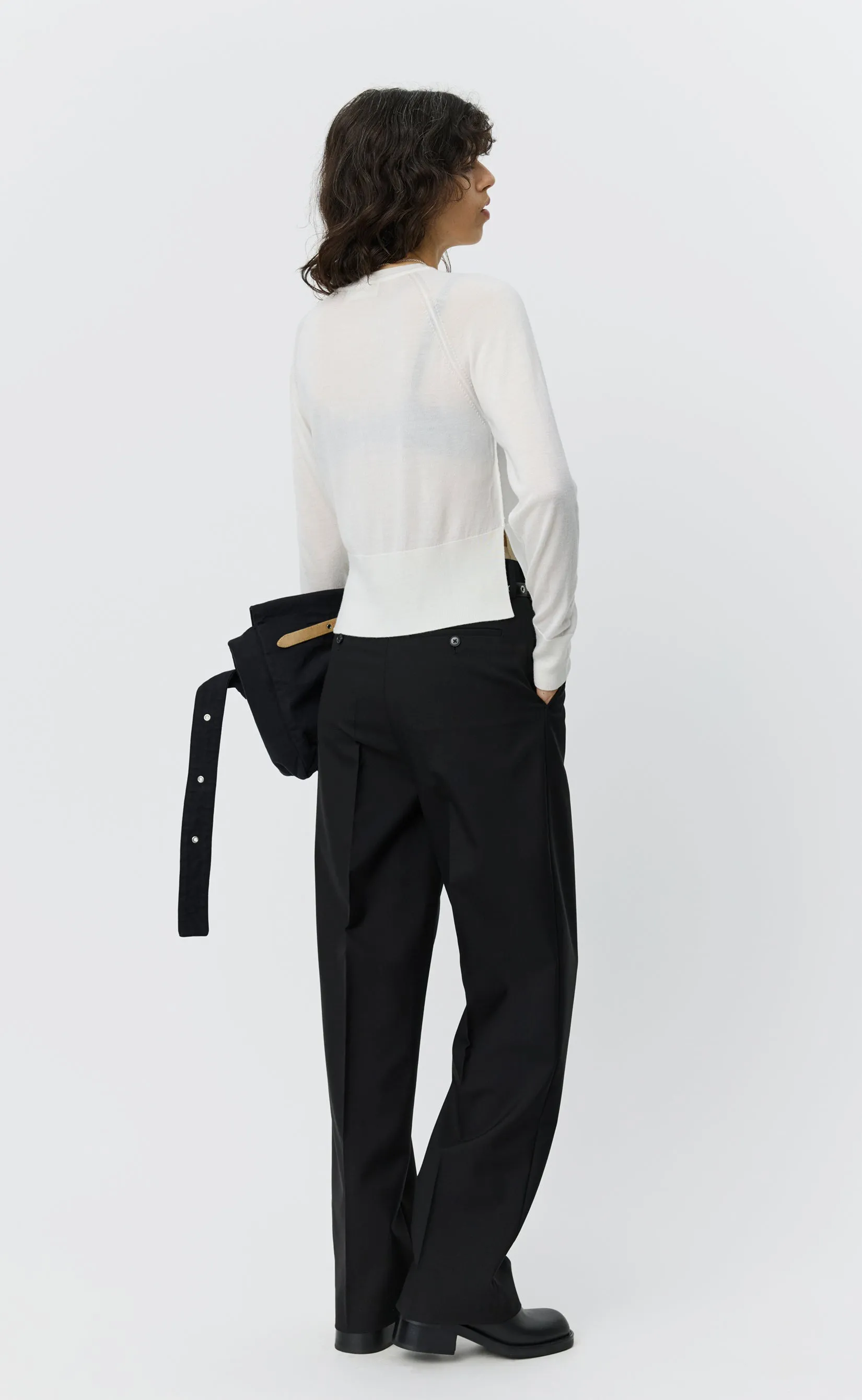 Appointment Cardigan - Ecru Merino Silk sold by mfpen product image thumbnail 4