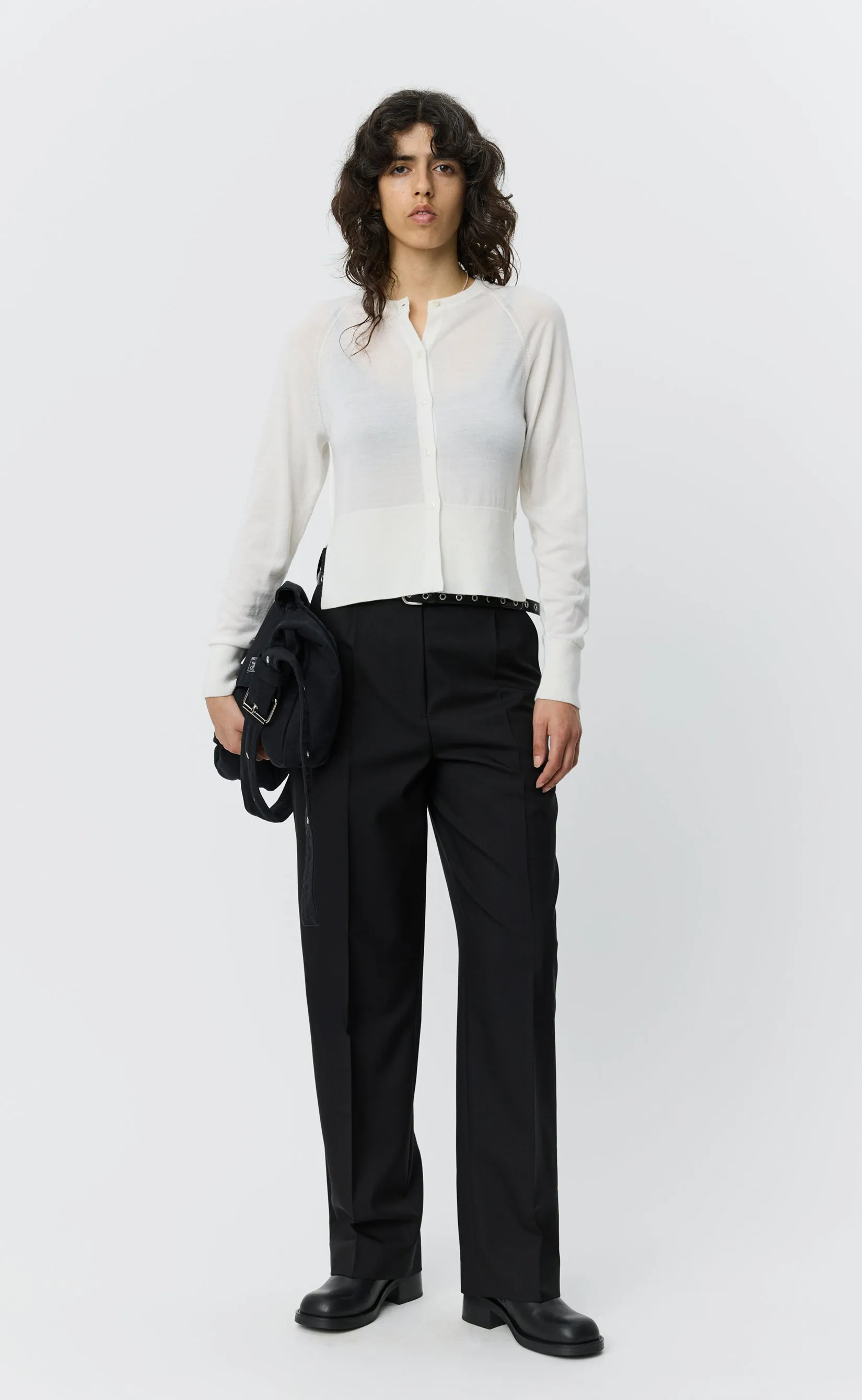 Appointment Cardigan - Ecru Merino Silk sold by mfpen