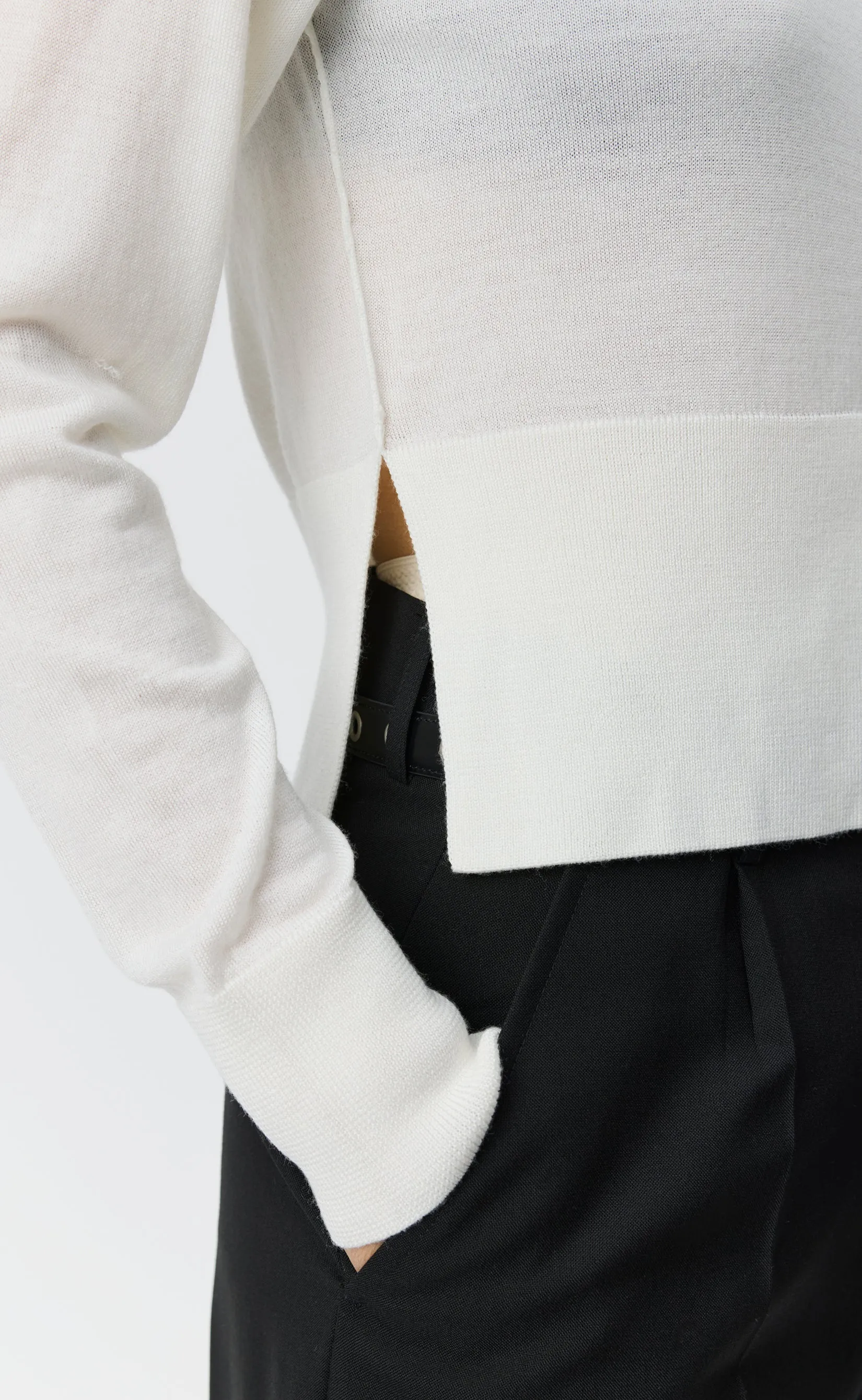 Appointment Cardigan - Ecru Merino Silk sold by mfpen product image thumbnail 5