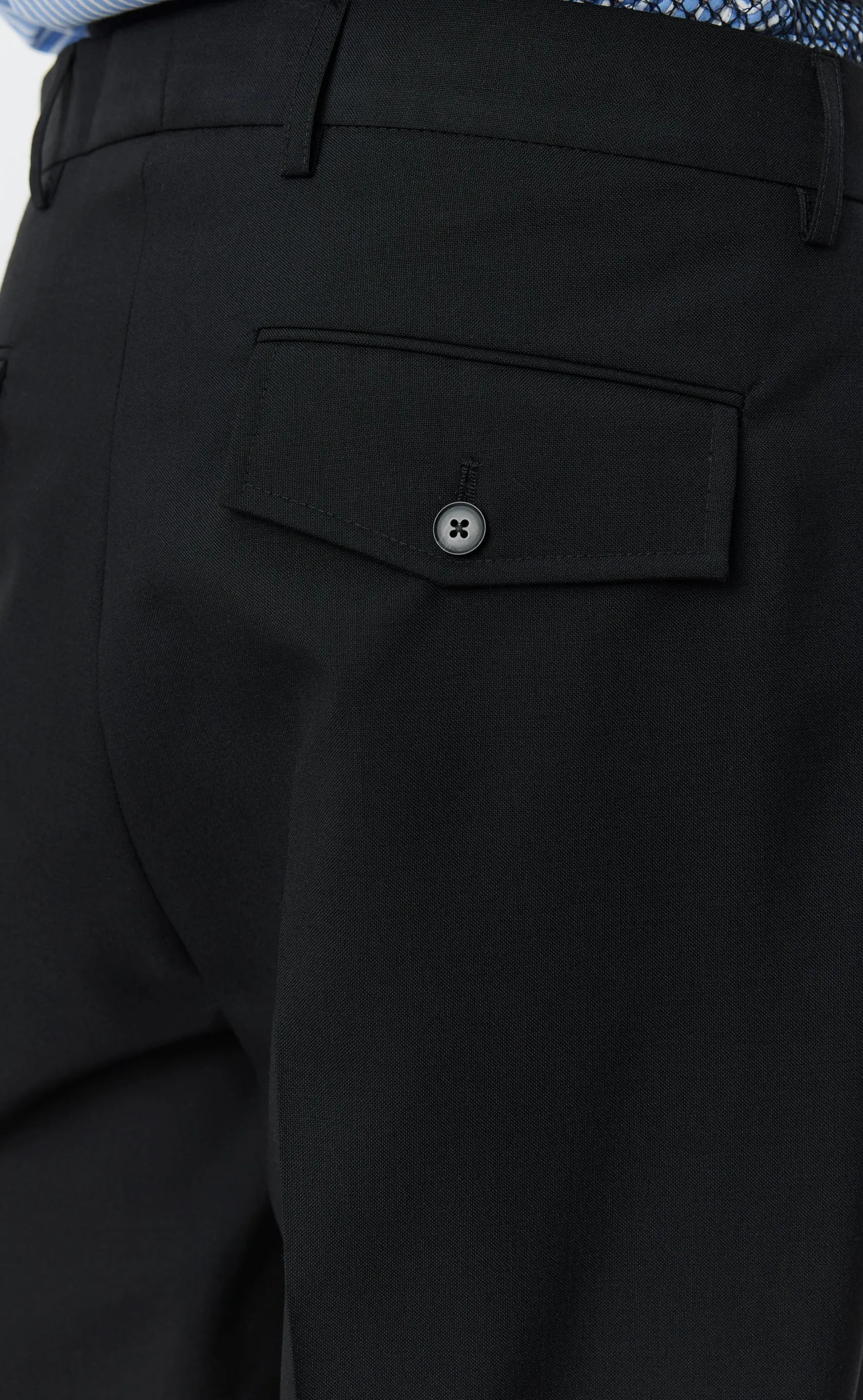 Formal Trousers - Black Tropical Wool sold by mfpen product image thumbnail 5