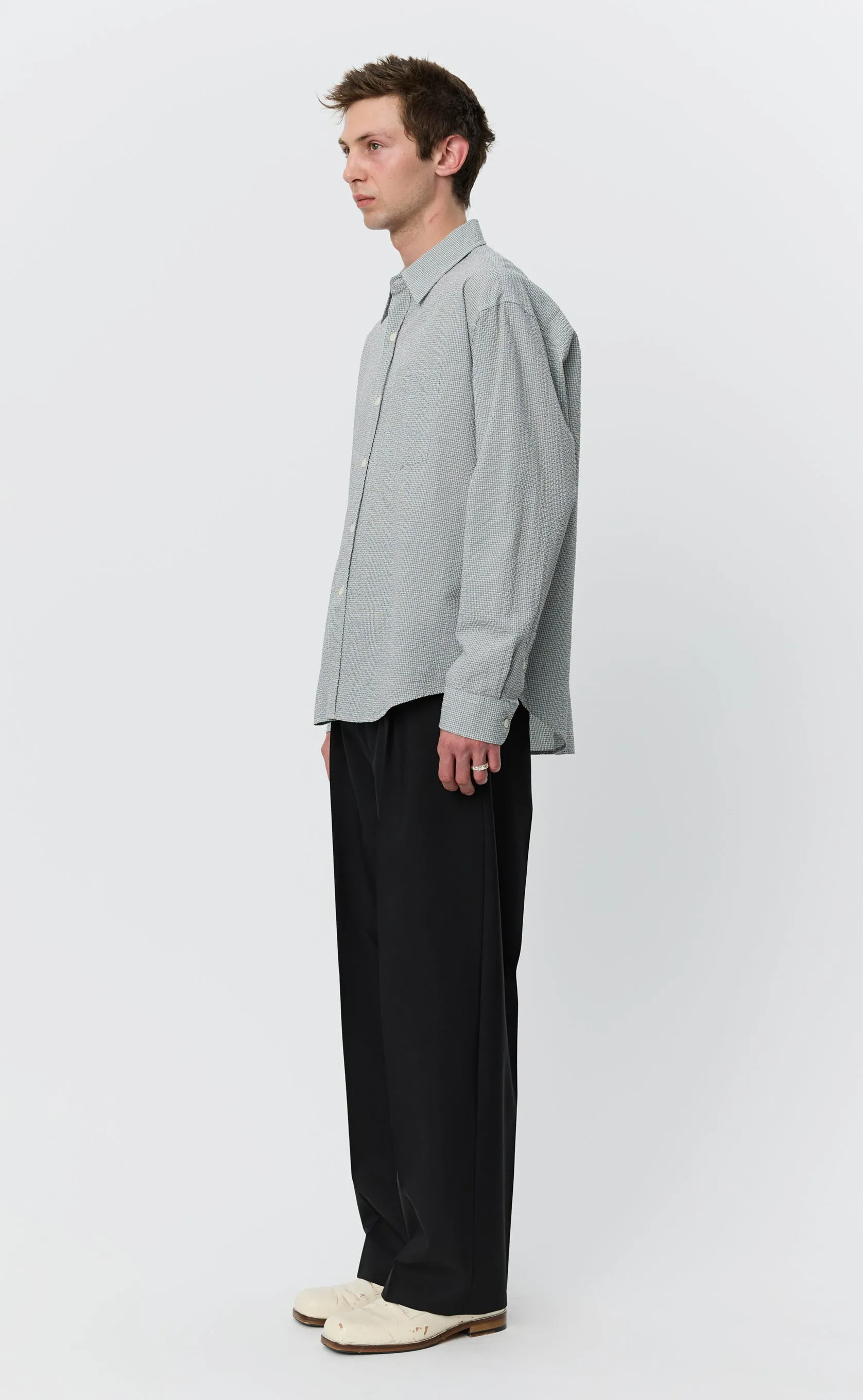 Executive Shirt - Textured Bottle Grey Check sold by mfpen product image thumbnail 2