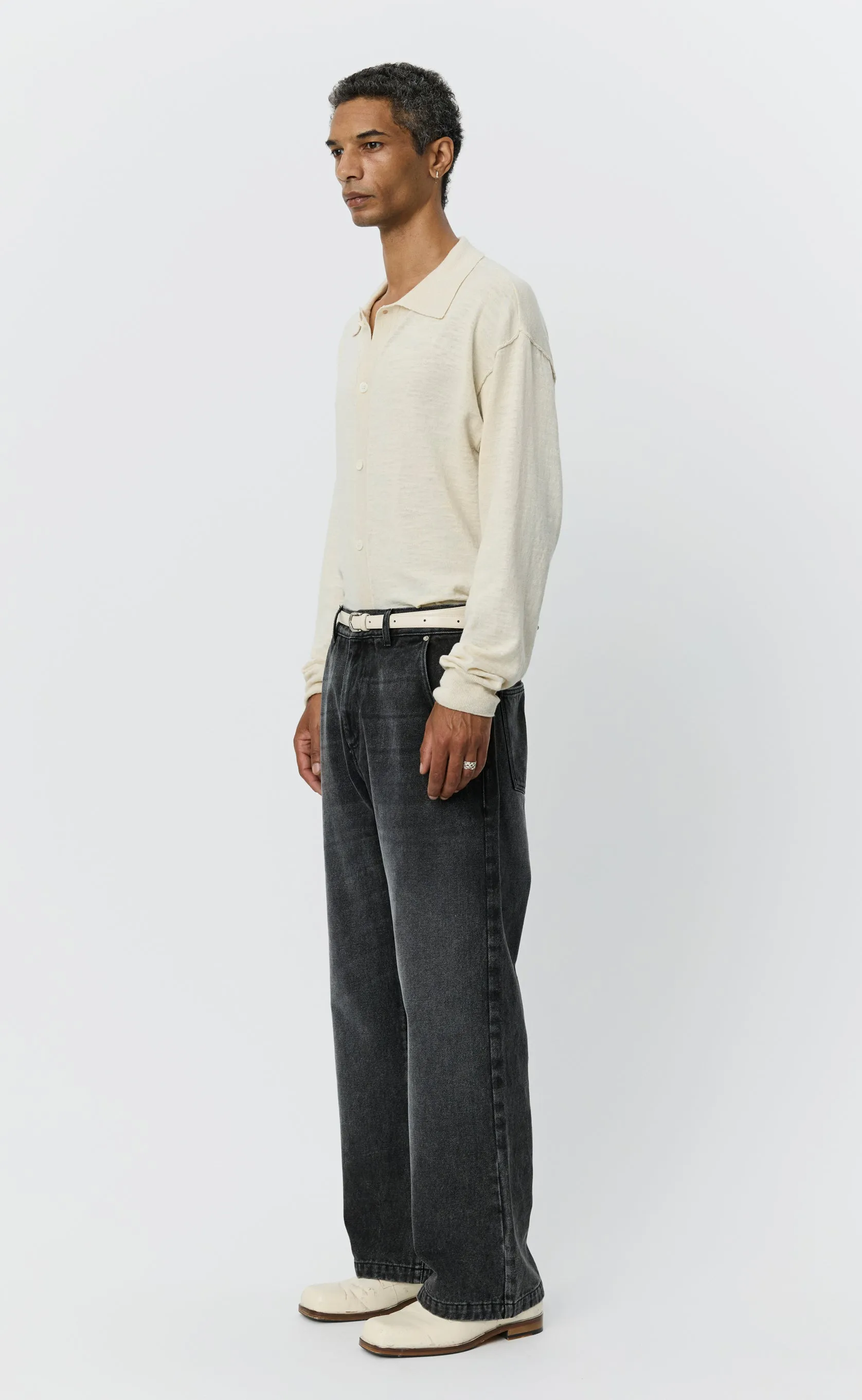 Straight Cut Jeans - Stonewashed Black sold by mfpen product image thumbnail 3